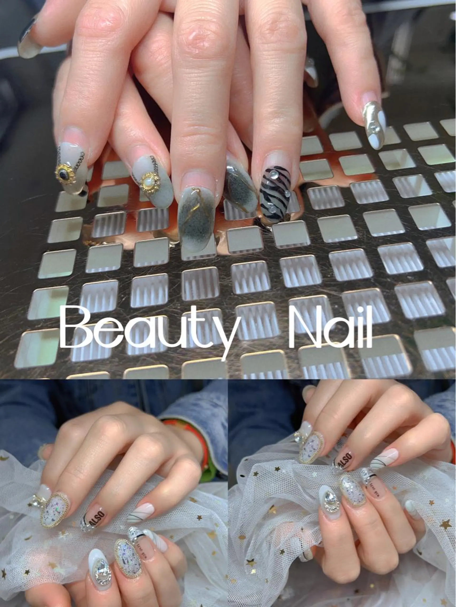 ネイル 長さ出し Moonstone Salonのネイルデザイン