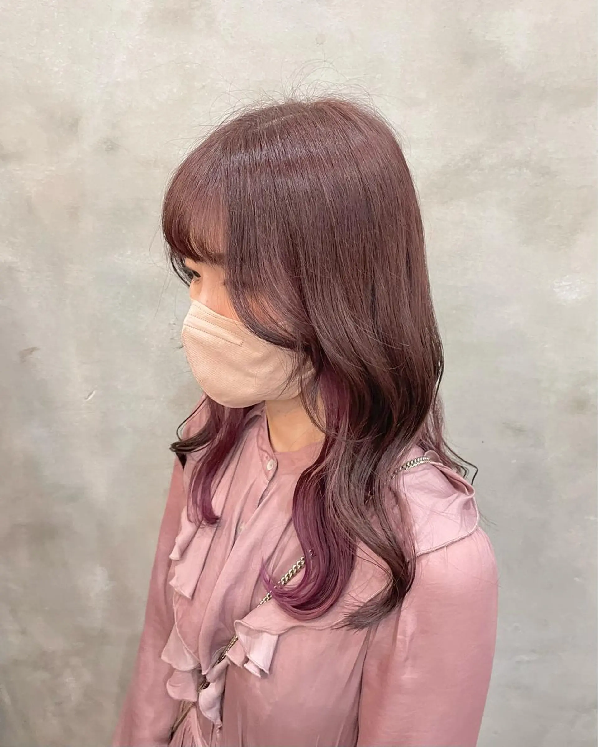 ロング カラー ヘアアレンジ ヘアカラー トリートメント 【ピンク/韓国ヘア/ ヘアセット】亜海のヘアスタイル