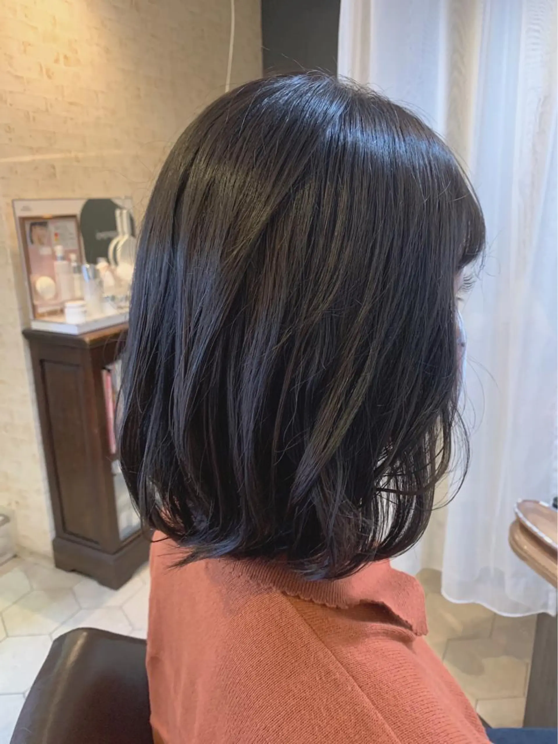 ミディアム カラー アッシュ ダークアッシュ ✨縮毛矯正✨髪質改善 ナカシマ ユミのヘアスタイル