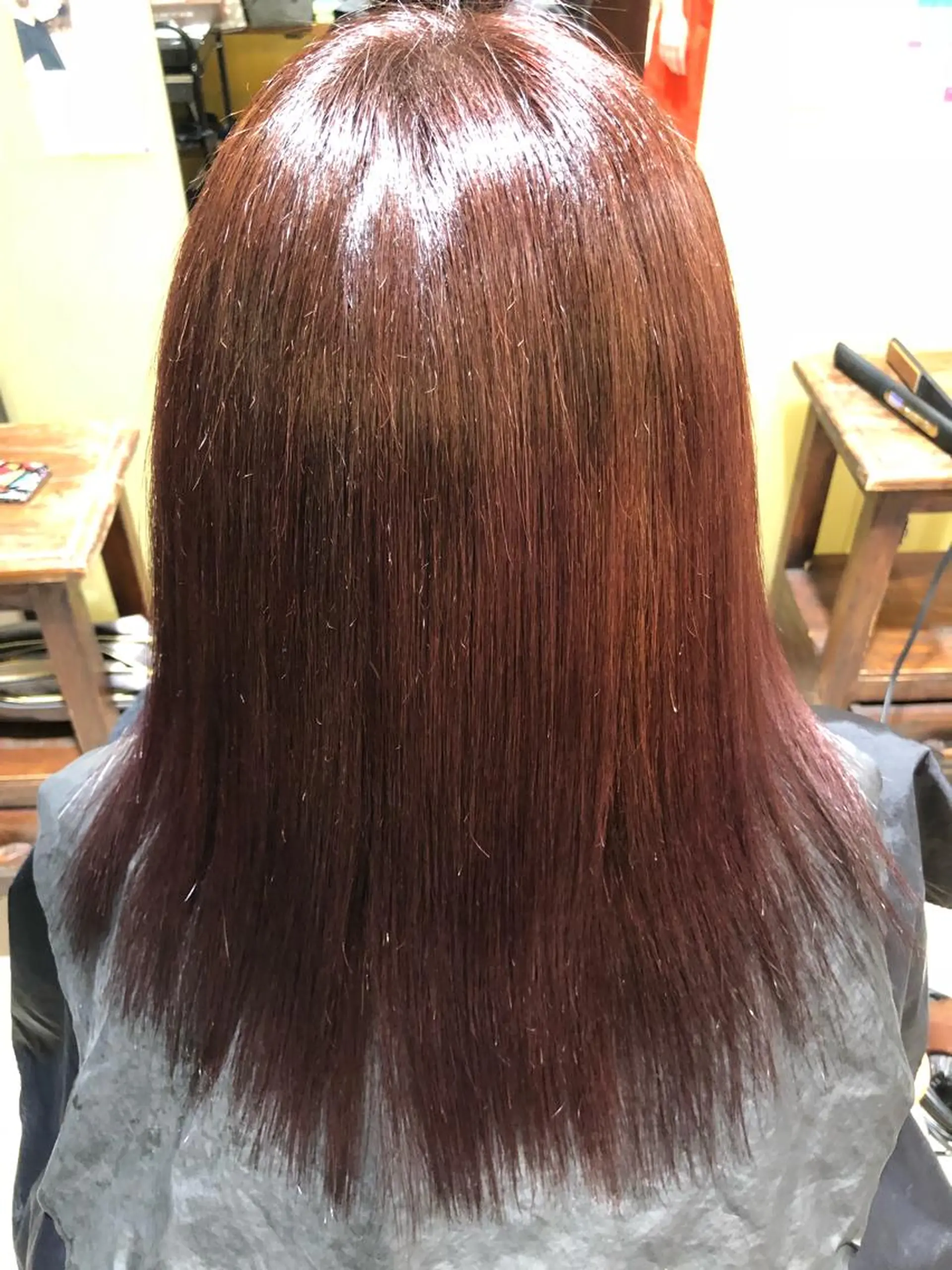 セミロング 髪質改善 縮毛矯正 トリートメント 長津 健一郎のヘアスタイル