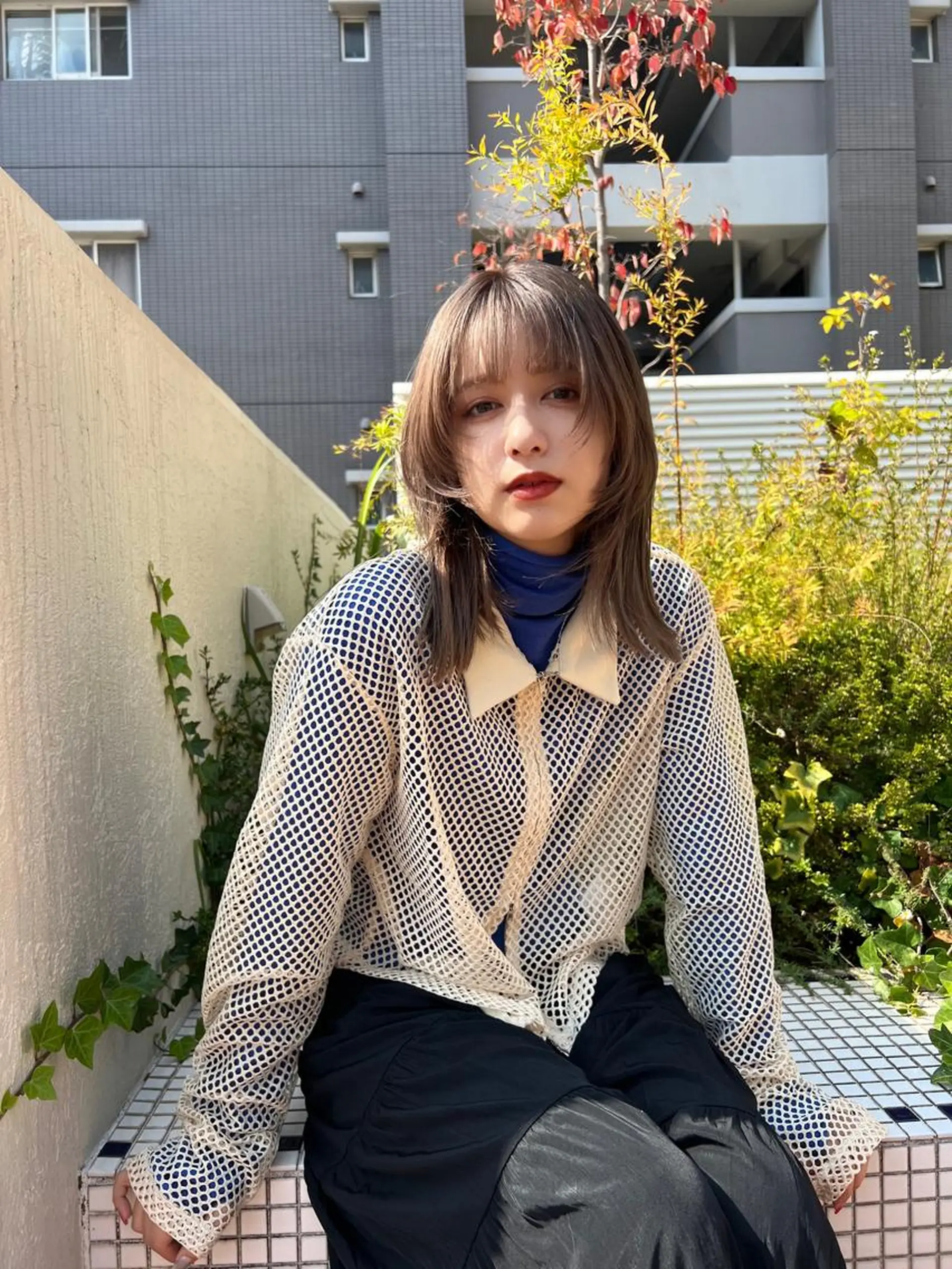 ミディアム カラー カット ヘアカラー MARU パーマ/レイヤーのヘアスタイル