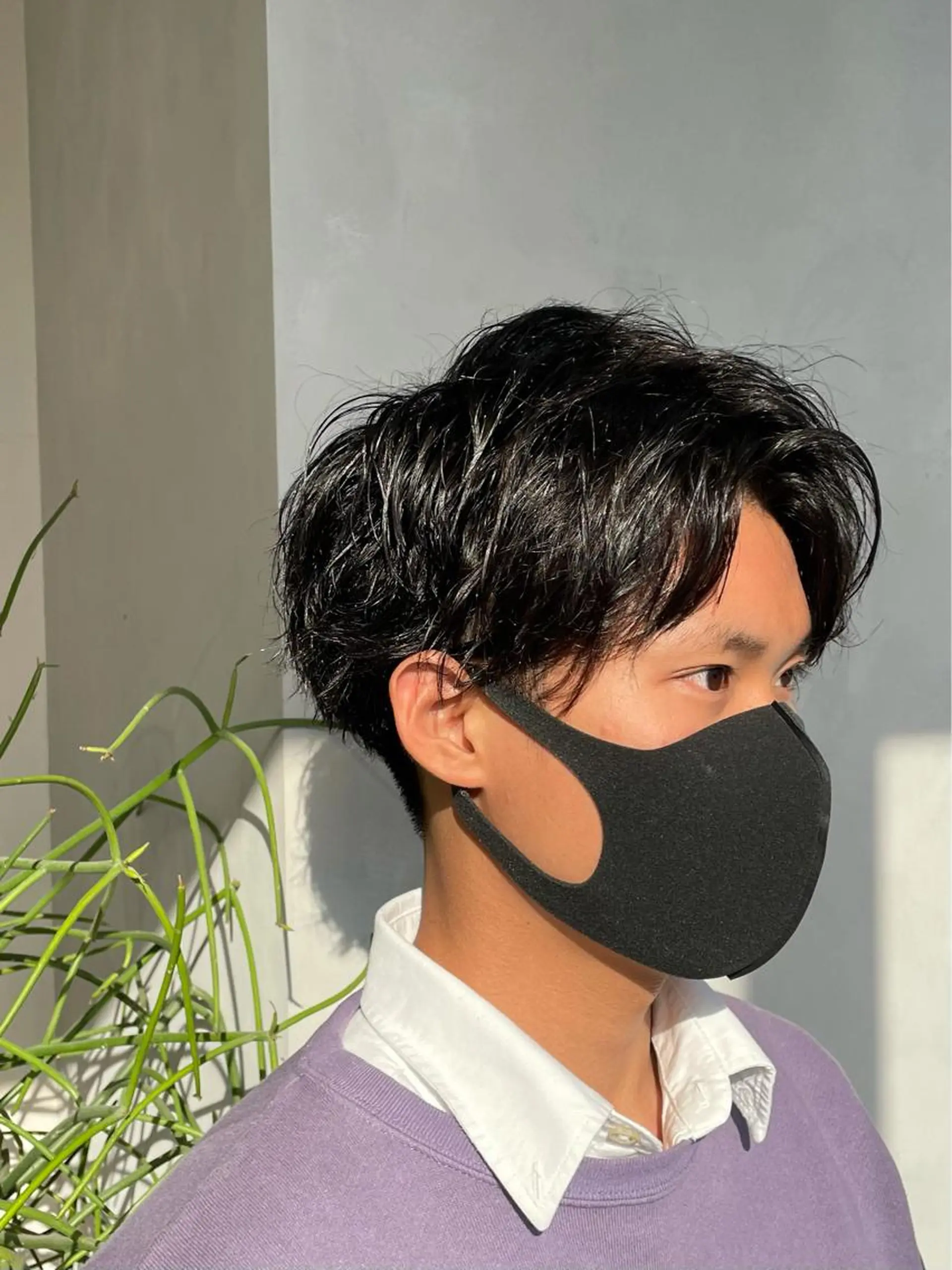 ショート メンズ メンズパーマ 渋谷レイヤーカット/ 暖色艶カラー🩵高橋のヘアスタイル