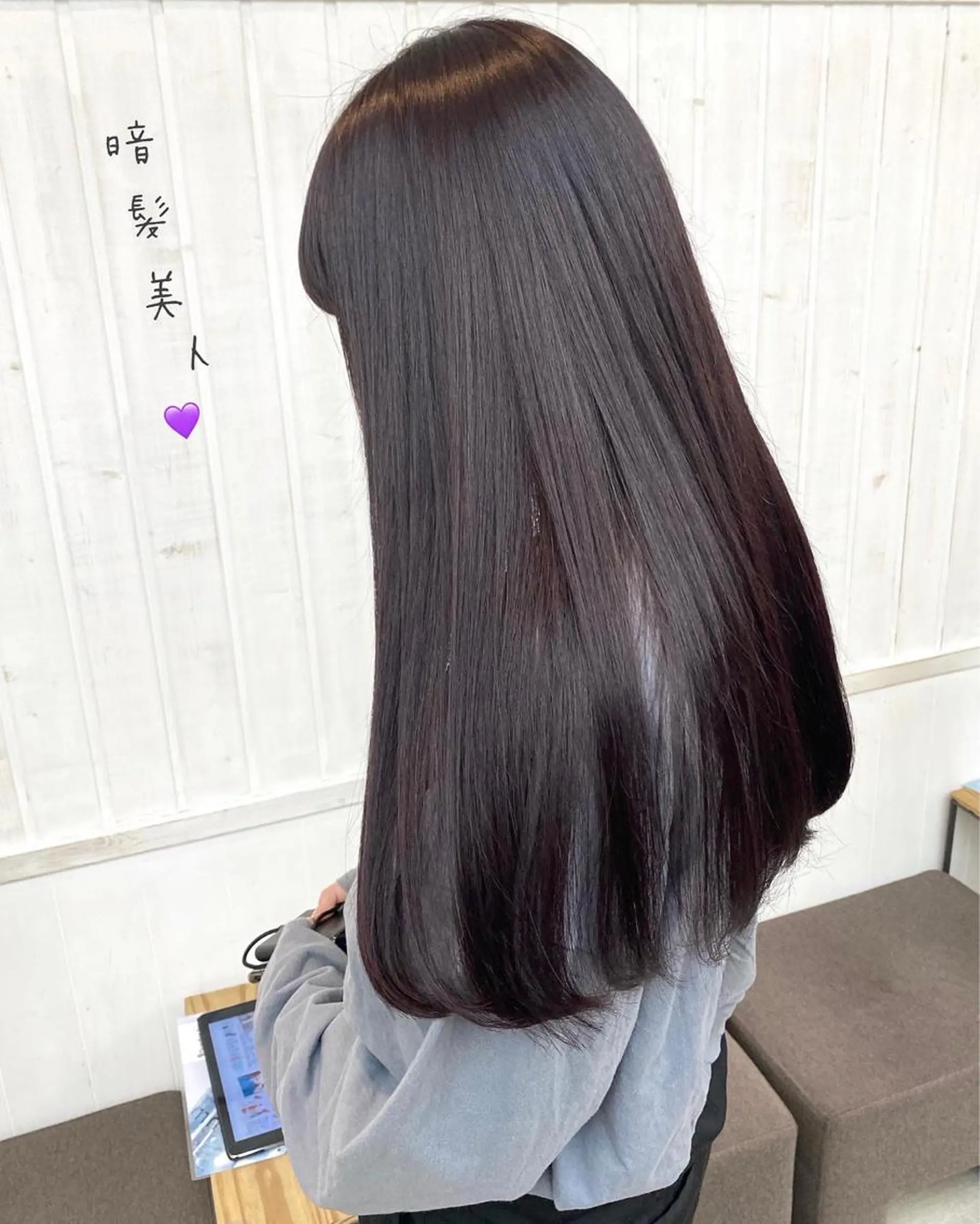 セミロング カラー ブリーチ イルミナカラー ラベンダーカラー ブリーチなしカラー パープルカラー ヘアカラー トリートメント ☀️透明感color KURO☀️のヘアスタイル