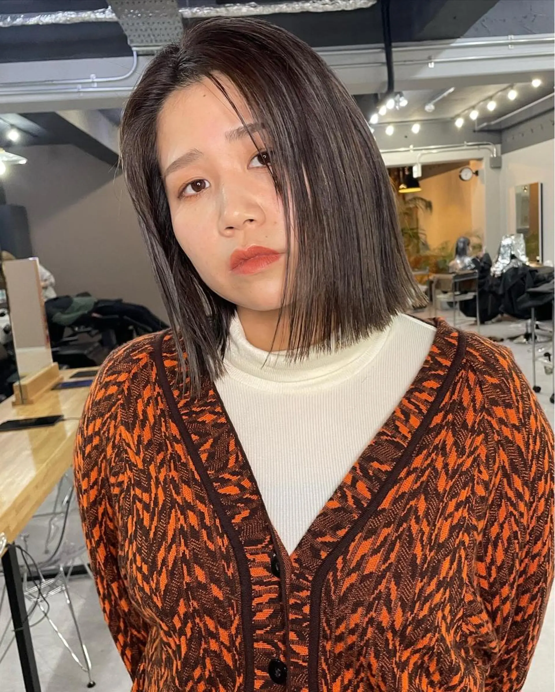 ミディアム カット ヘアカラー トリートメント 倉辻 香奈子のヘアスタイル