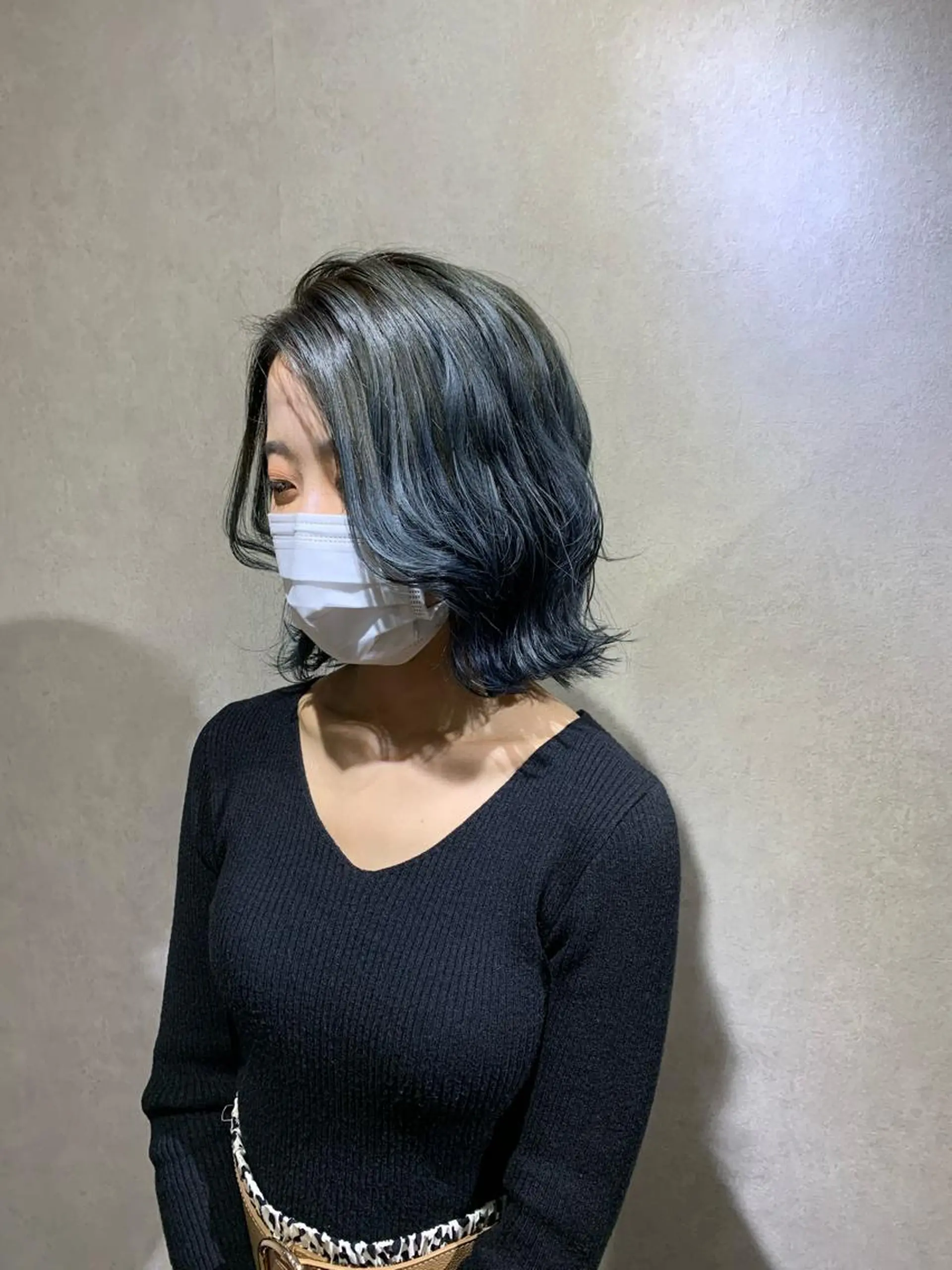 ミディアム カラー アッシュ ブルーカラー ブルーアッシュ 髪質改善＊韓国ヘア＊ レイヤー＊IBUKIのヘアスタイル