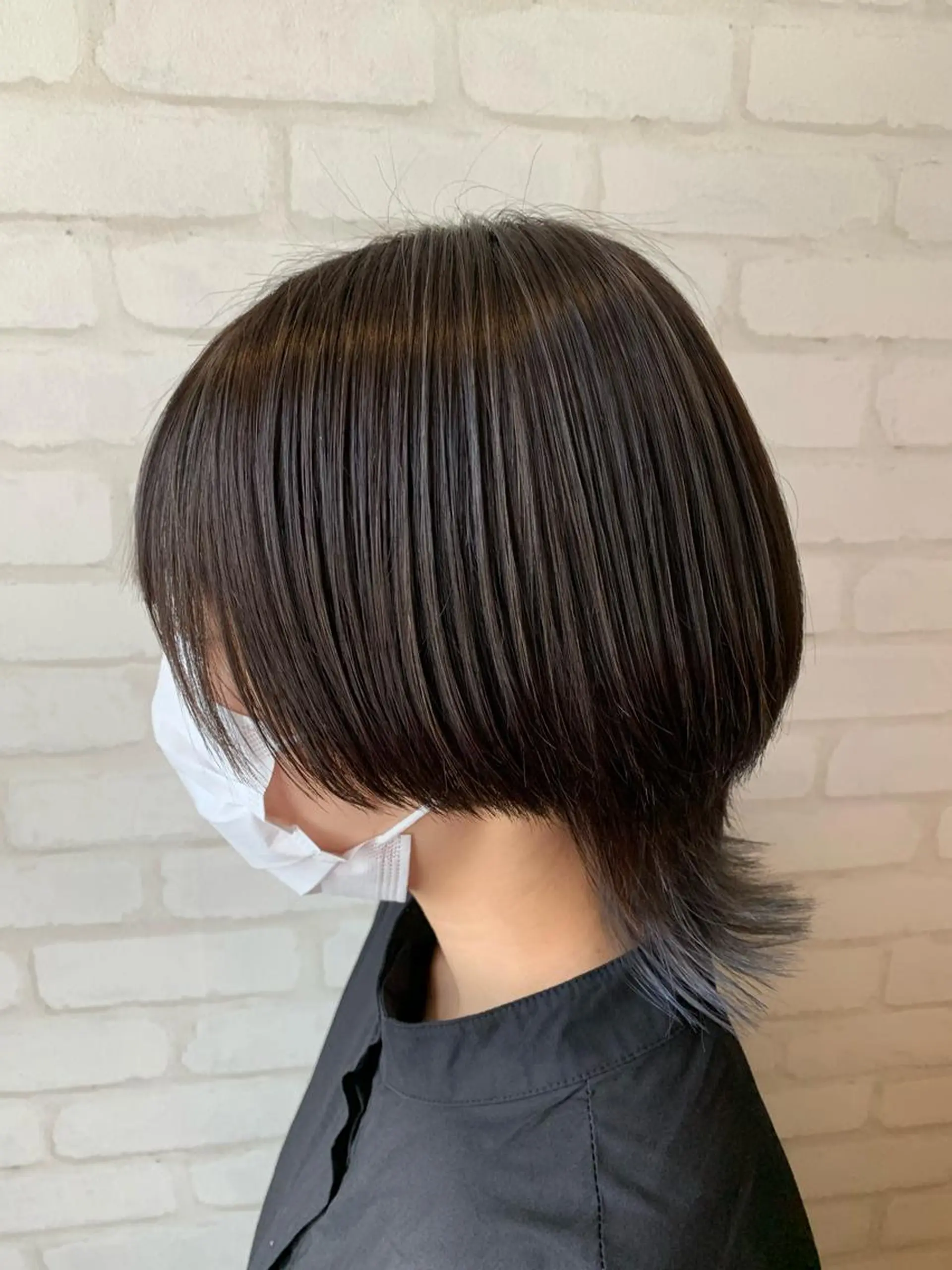 ショート カラー ハイライトカラー 3Dハイライト ハイライト ウルフカット 秋葉 万柚子のヘアスタイル