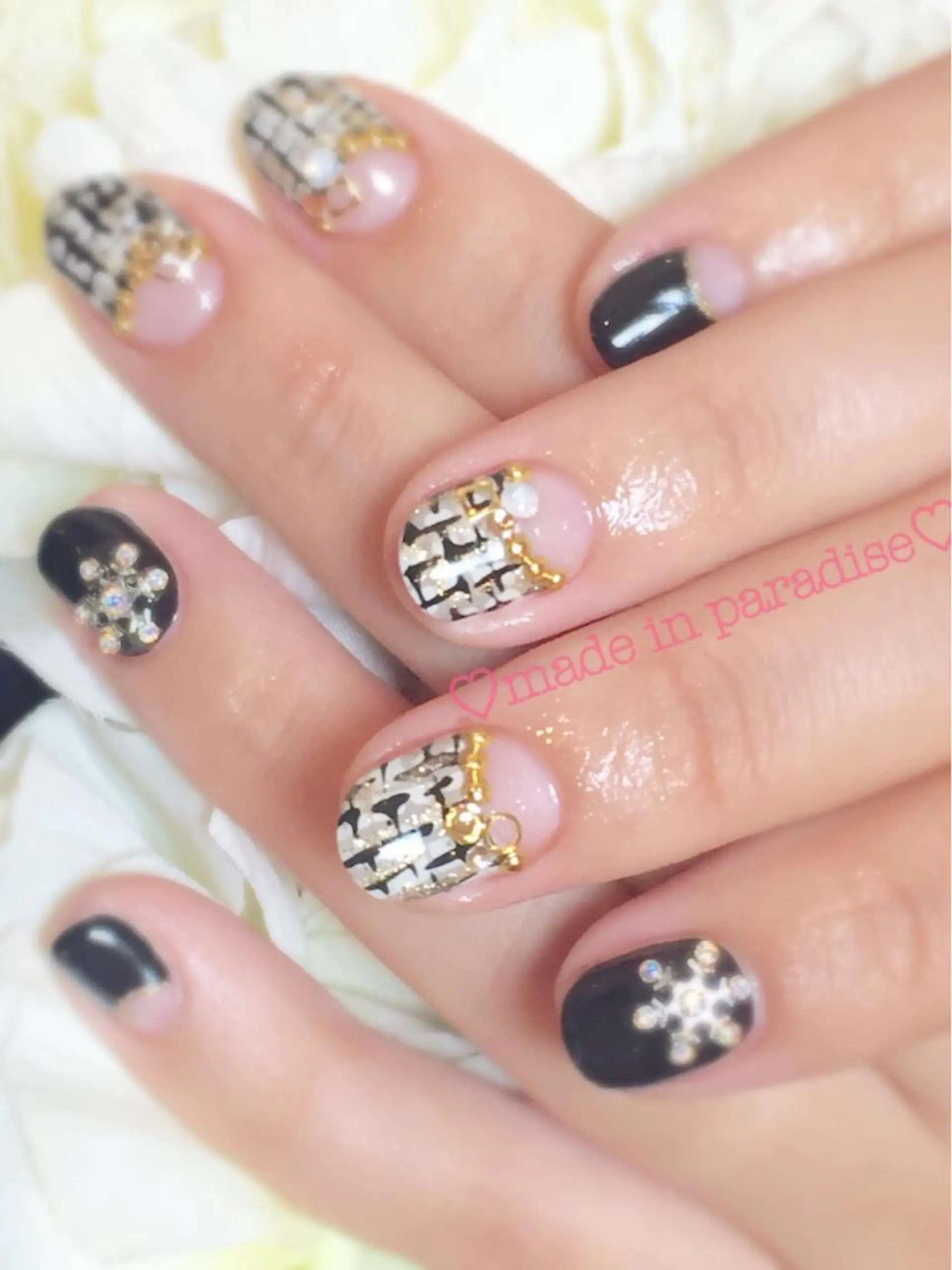 ネイル ツイードネイル うるま市サロン Yuko Izawaのネイルデザイン