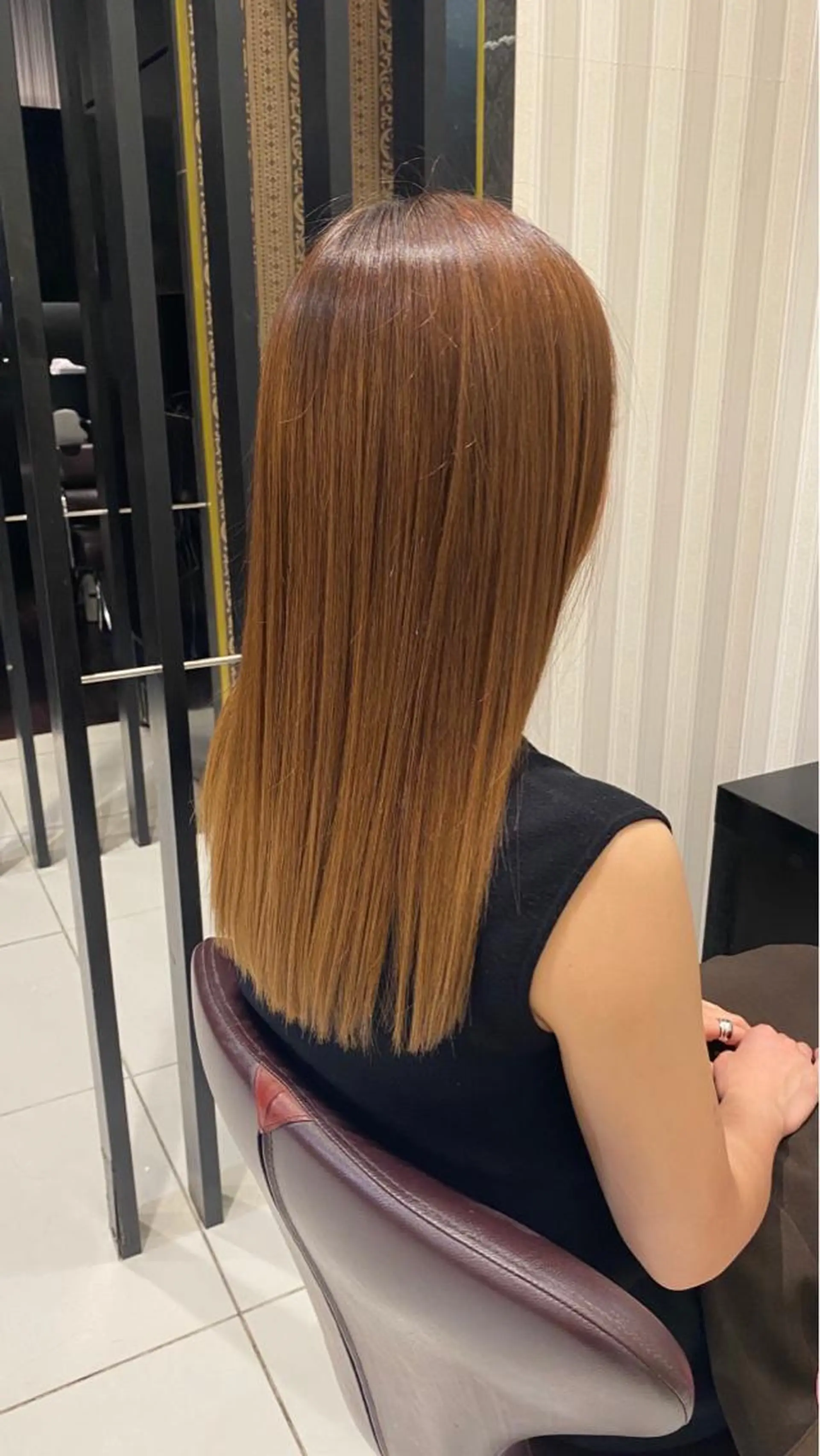 セミロング 髪質改善 カット ヘアカラー 縮毛矯正 河上 雅俊のヘアスタイル