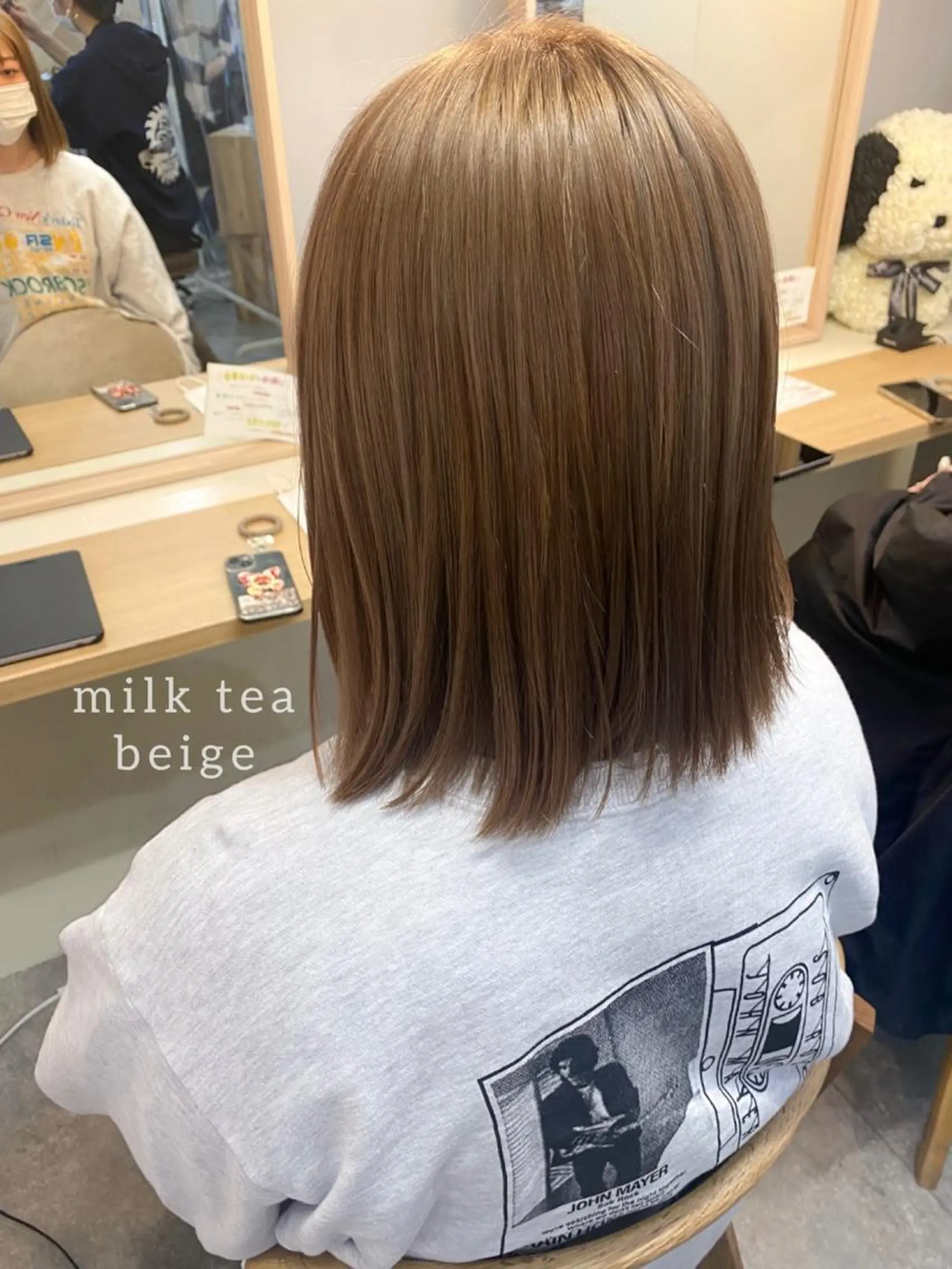 ミディアム カラー ヘアアレンジ ブリーチ ヘアカラー ボブ /ニュアンス/ satomi🧸💖のヘアスタイル
