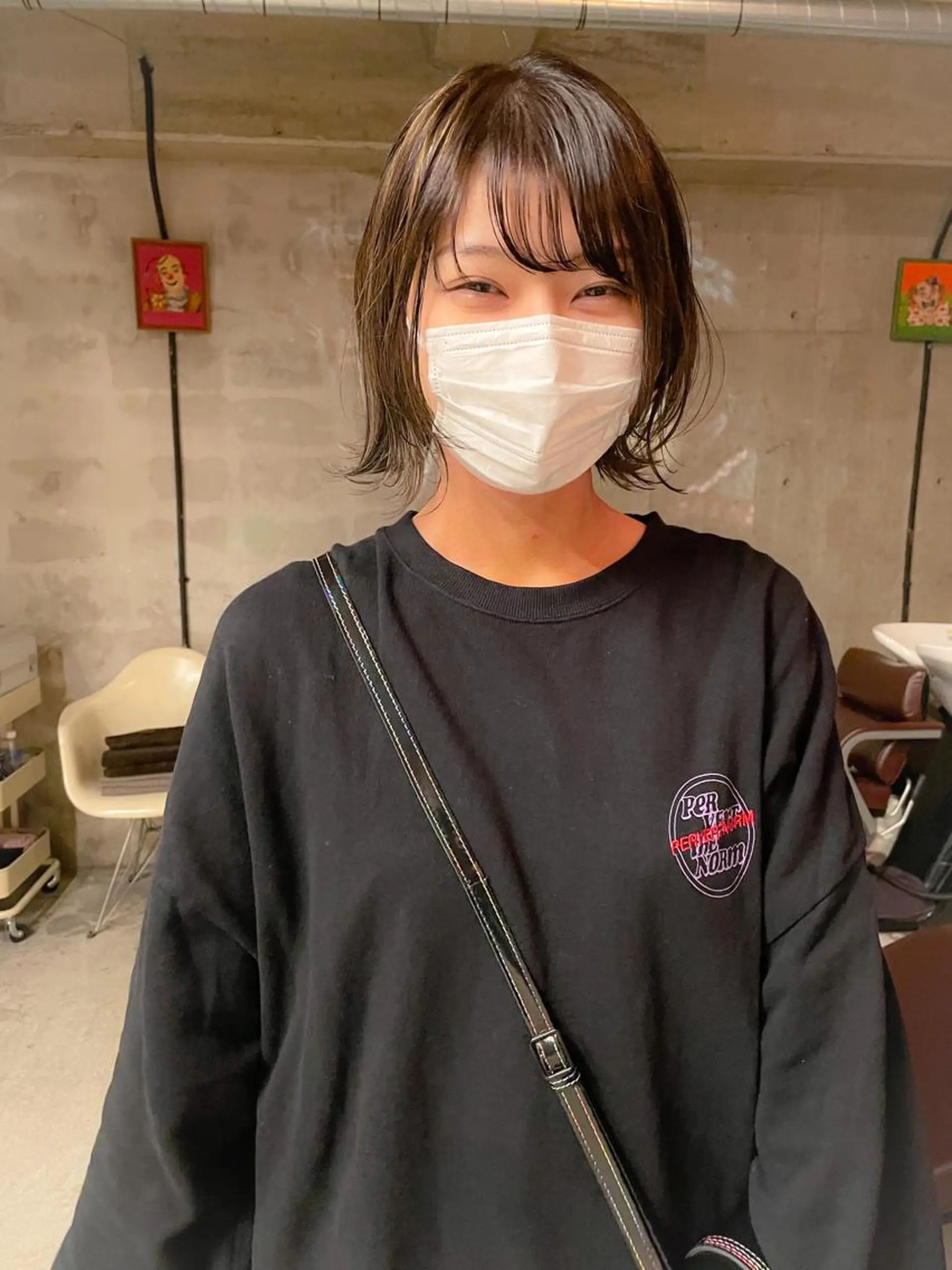 ミディアム カラー パーマ/レイヤー 岩山丈一郎のヘアスタイル