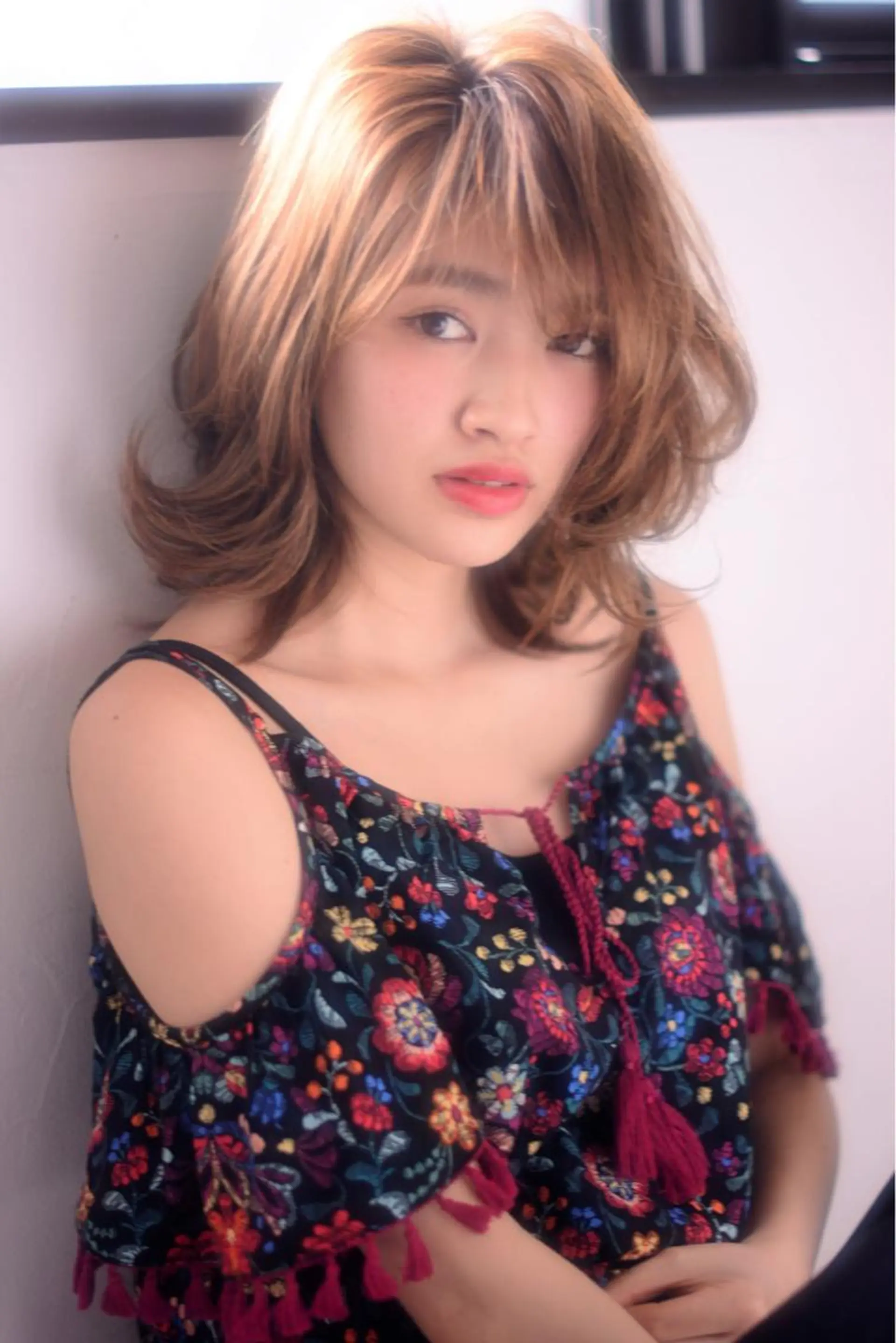ミディアム カラー パーマ ヘアアレンジ デジタルパーマ ケアブリーチ特化🍀 ハイライトOK寛也のヘアスタイル
