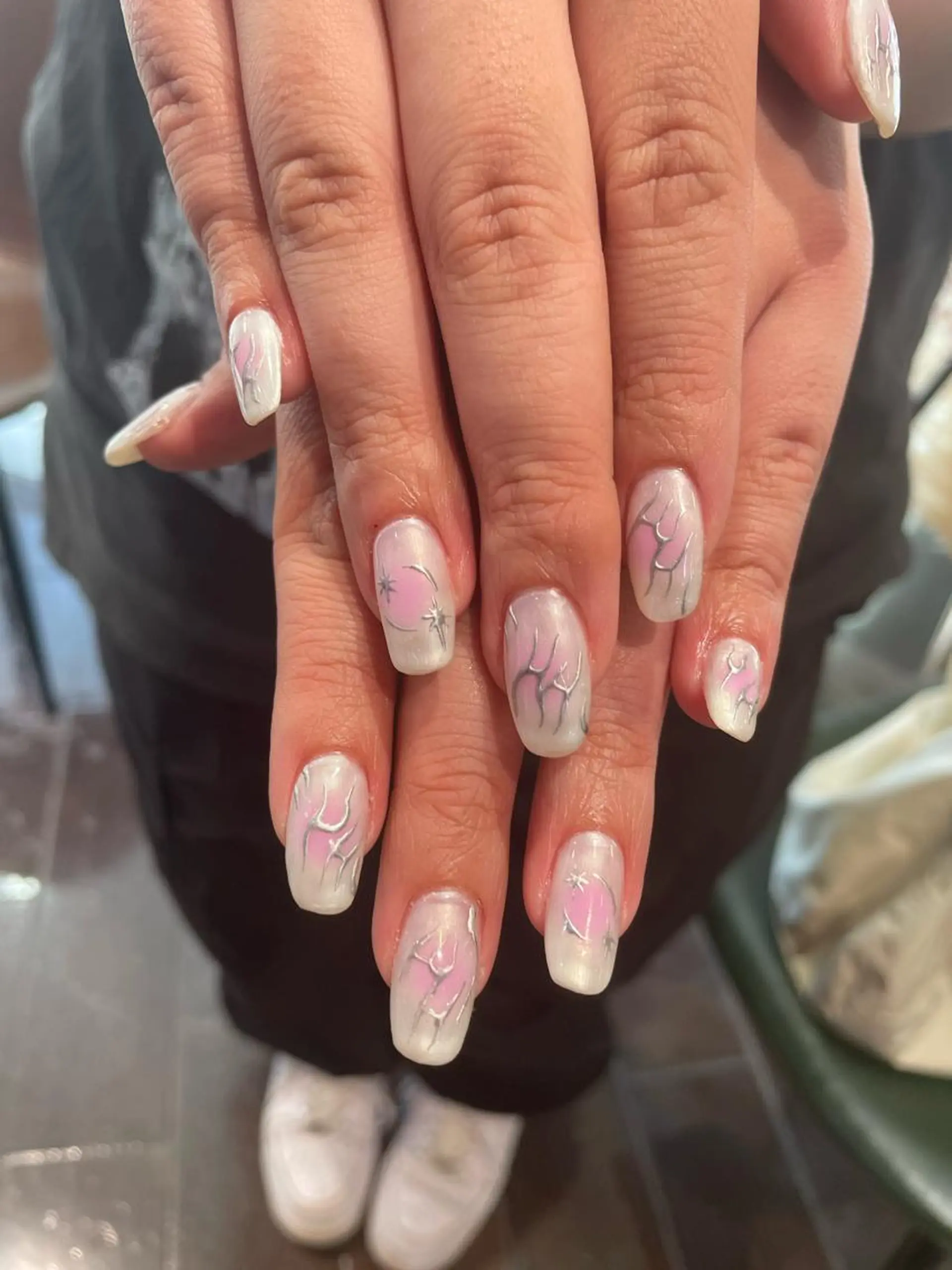 ネイル ミディアムネイル メンズネイル ‪るか/‪透明感 カラー/アレンジのヘアスタイル