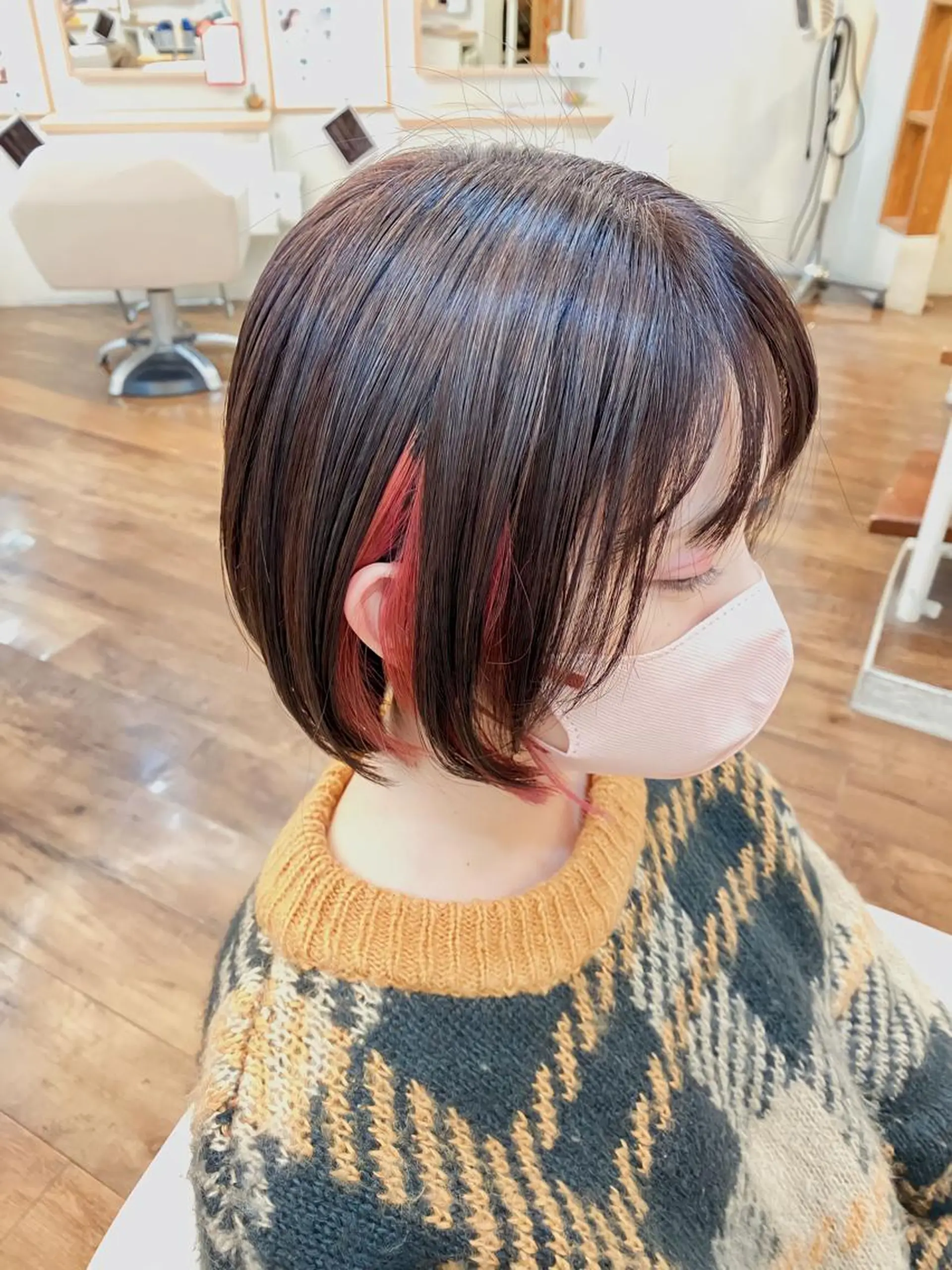 カラー ラベンダーカラー ピンクカラー 小暮 涼華のヘアスタイル