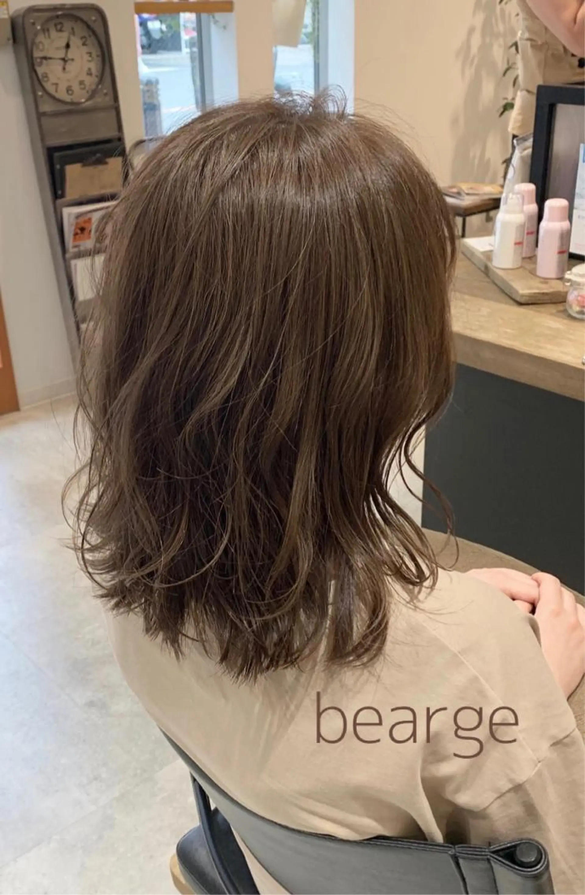 ミディアム カラー ヘアアレンジ カット ヘアカラー トリートメント 似合わせレイヤー/ 美髪縮毛矯正/ミナエのヘアスタイル