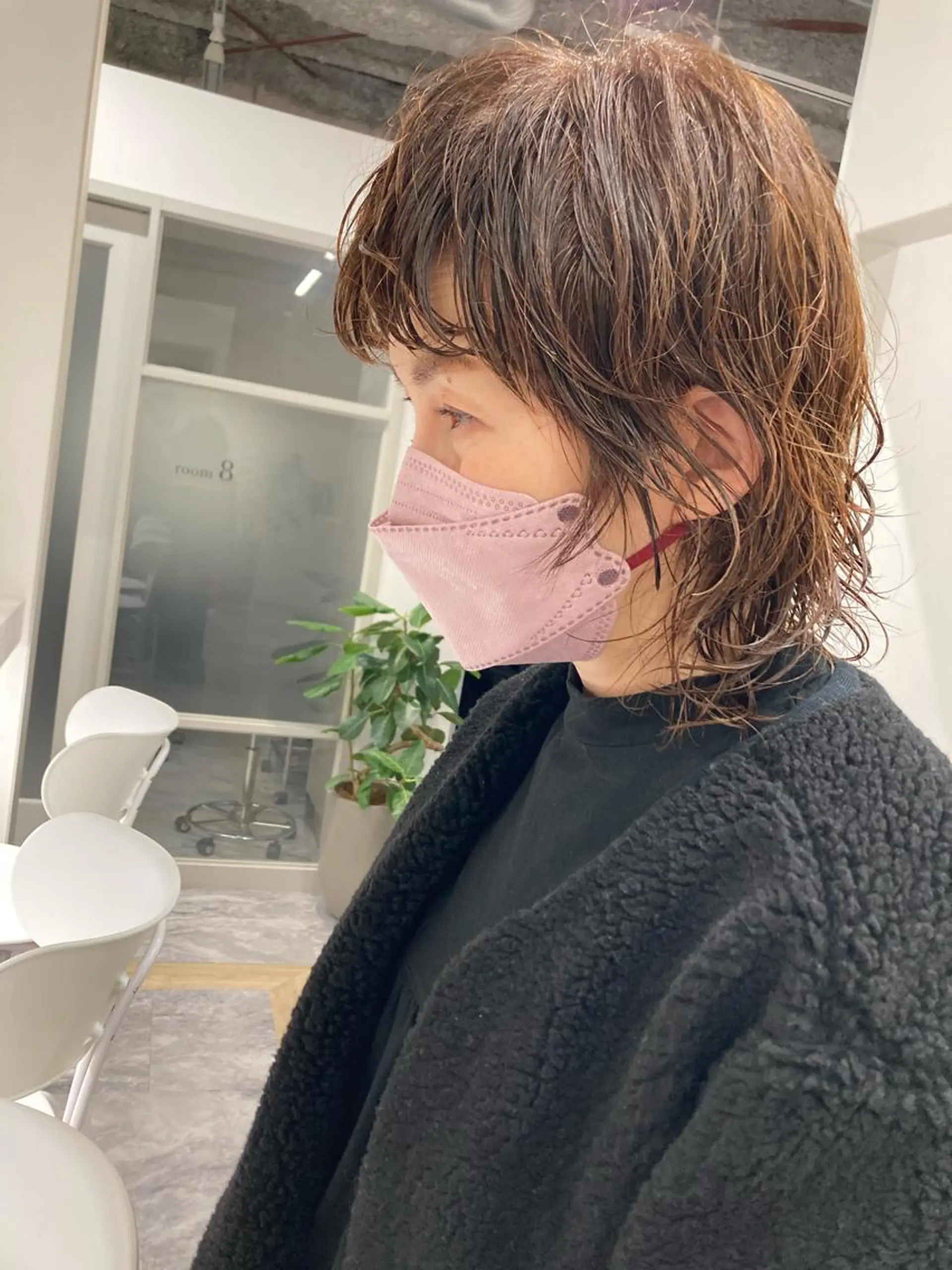 ミディアム ヨシアキ/パーマ/ ウルフ/ボブ/メンズのヘアスタイル