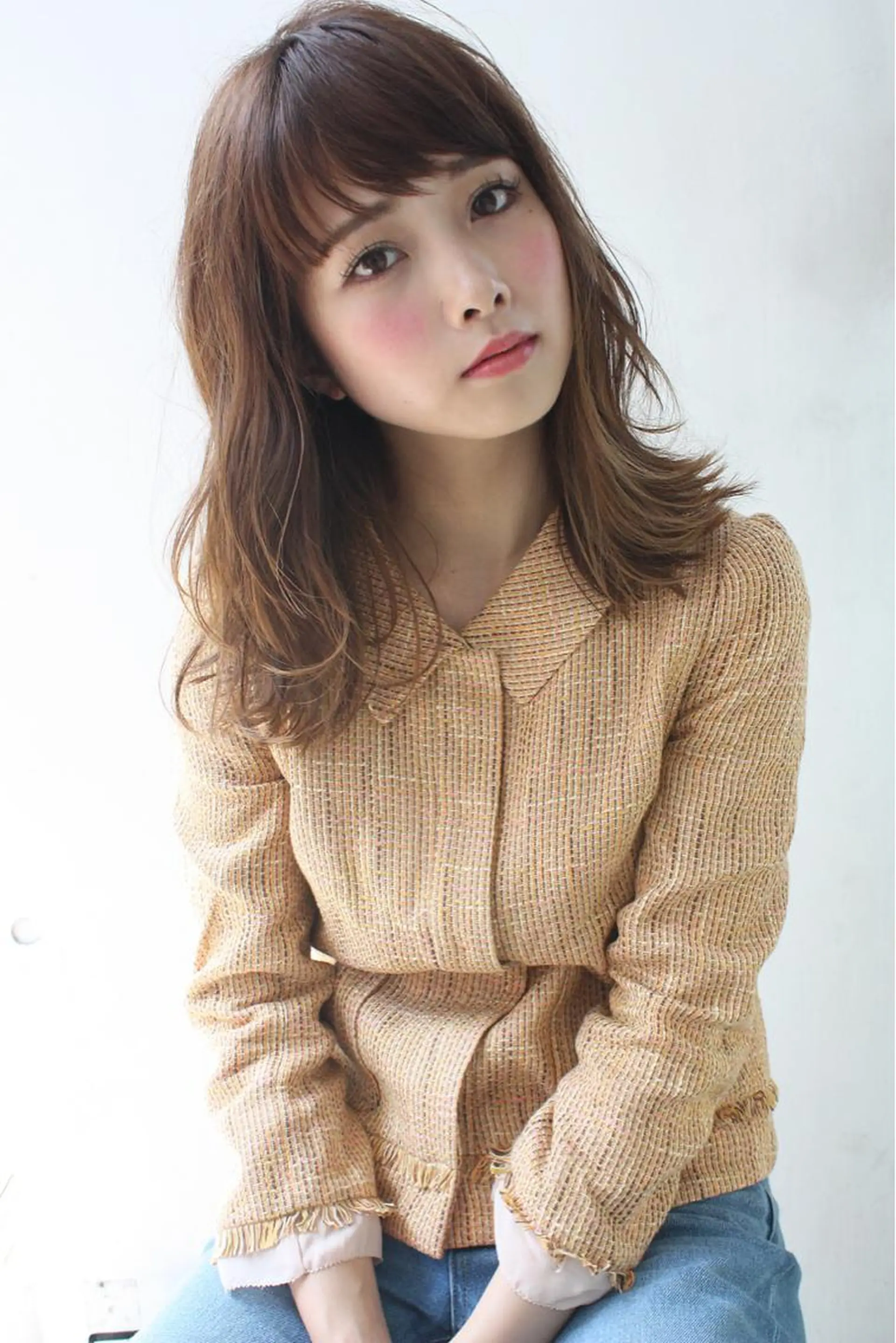ミディアム カラー パーマ くせ毛 髪質改善 縮毛矯正 トリートメント ストレートパーマ tuuli トゥーリのヘアスタイル