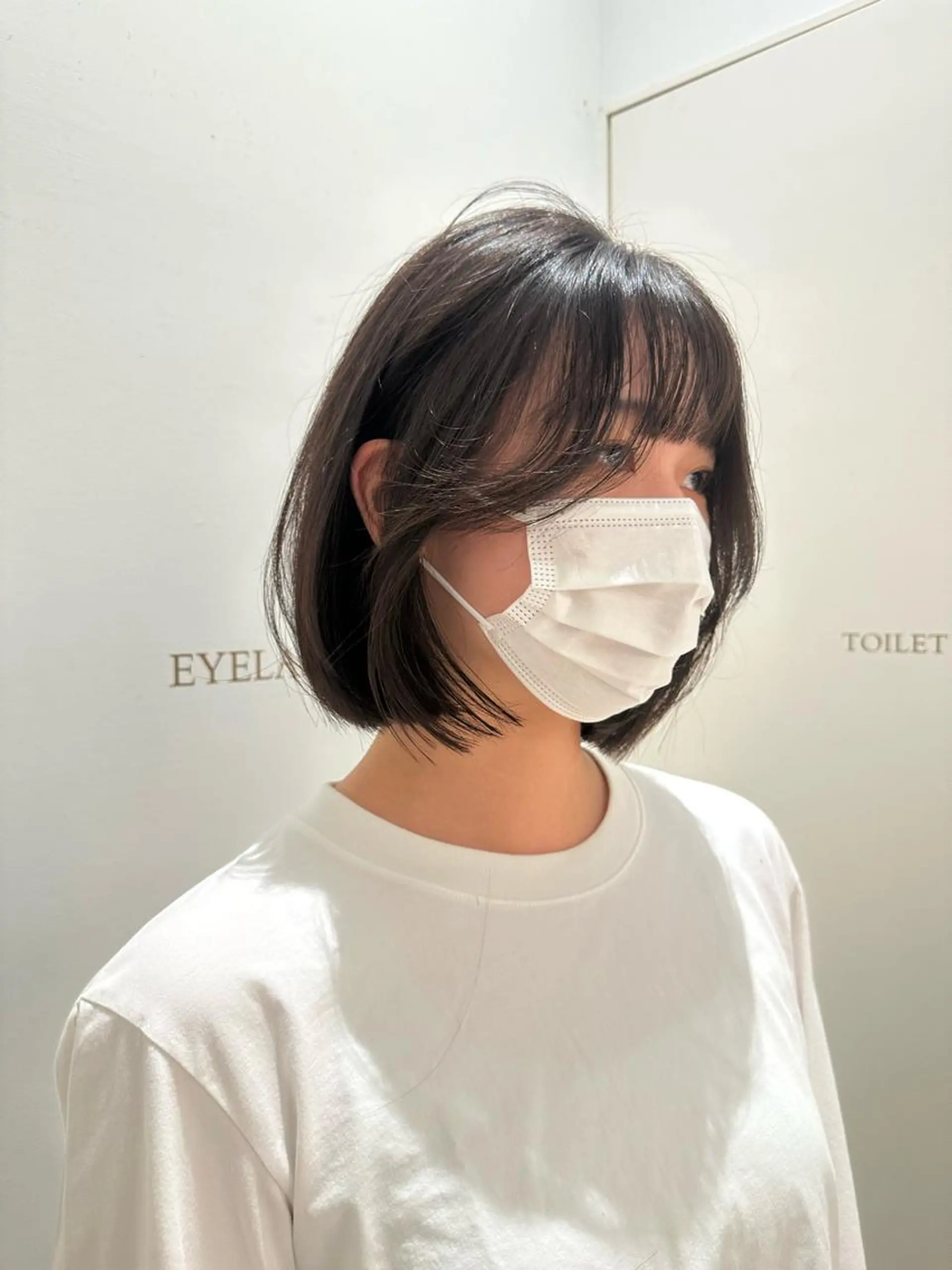 ミディアム カラー 切りっぱなしボブ 黒髪 ボブ くびれヘア タンバルモリ 🌿レイヤー/ブリー チ/🌿‬JINのヘアスタイル