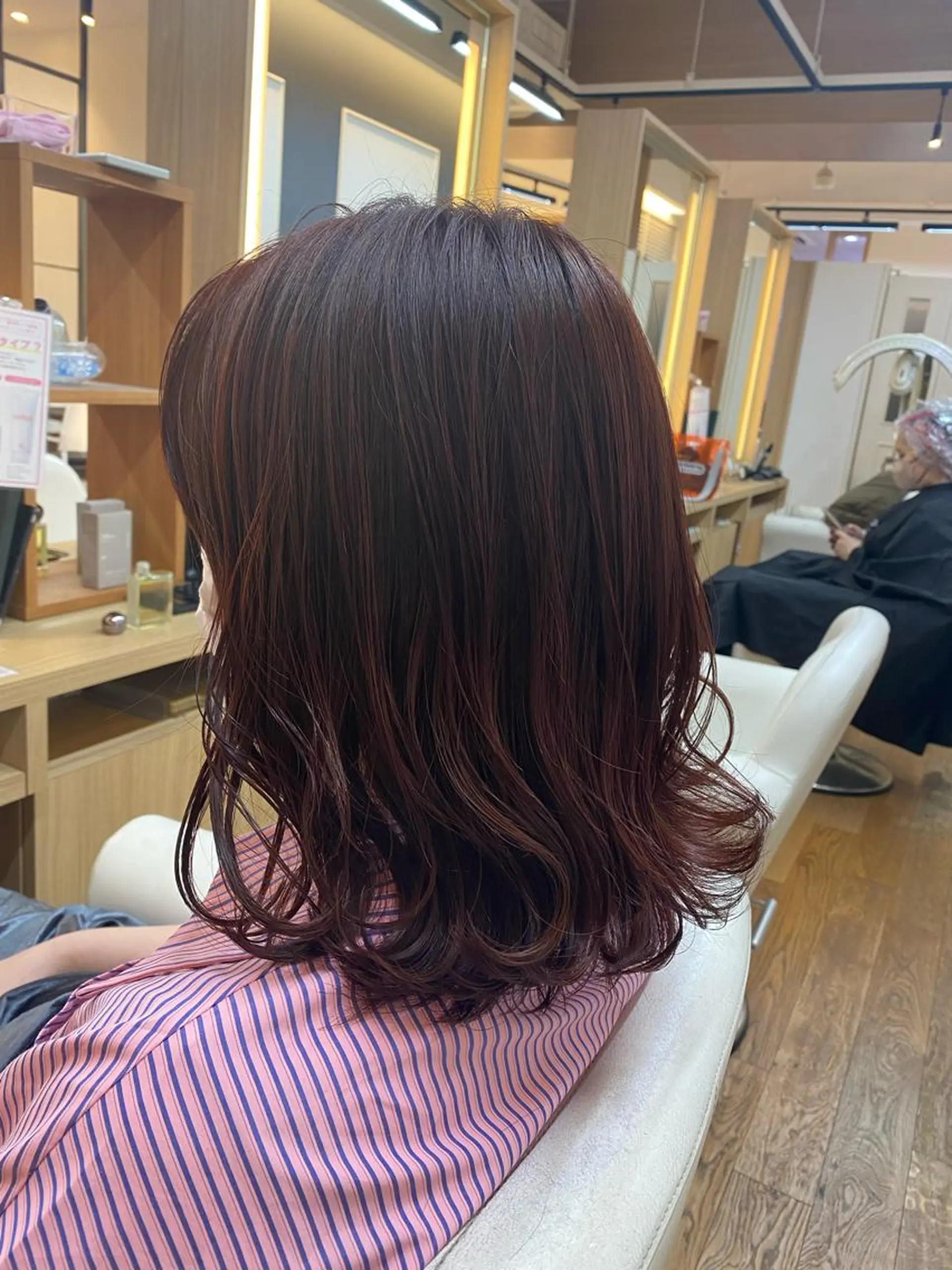 ミディアム カラー ヘアアレンジ レッドカラー ヘアカラー 韓国ヘア sasugaのヘアスタイル