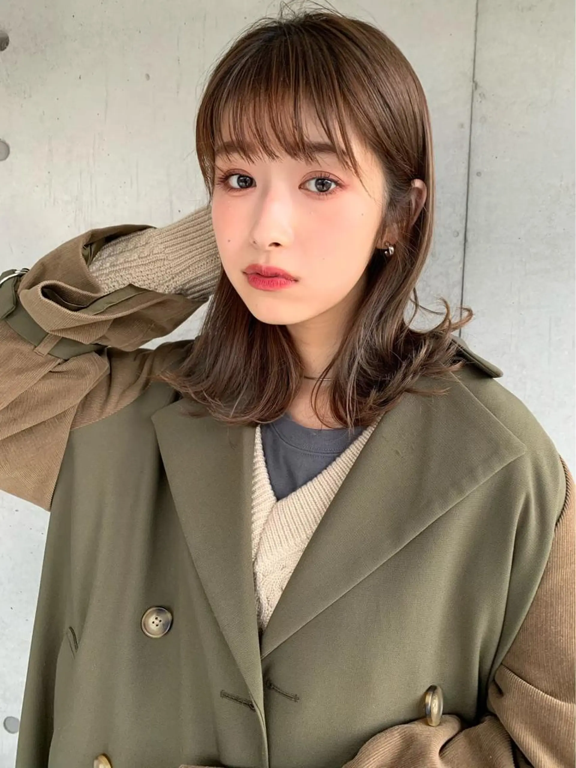 ミディアム カラー 赤み消し韓国ヘア レイヤー縮毛🤍渡邉のヘアスタイル