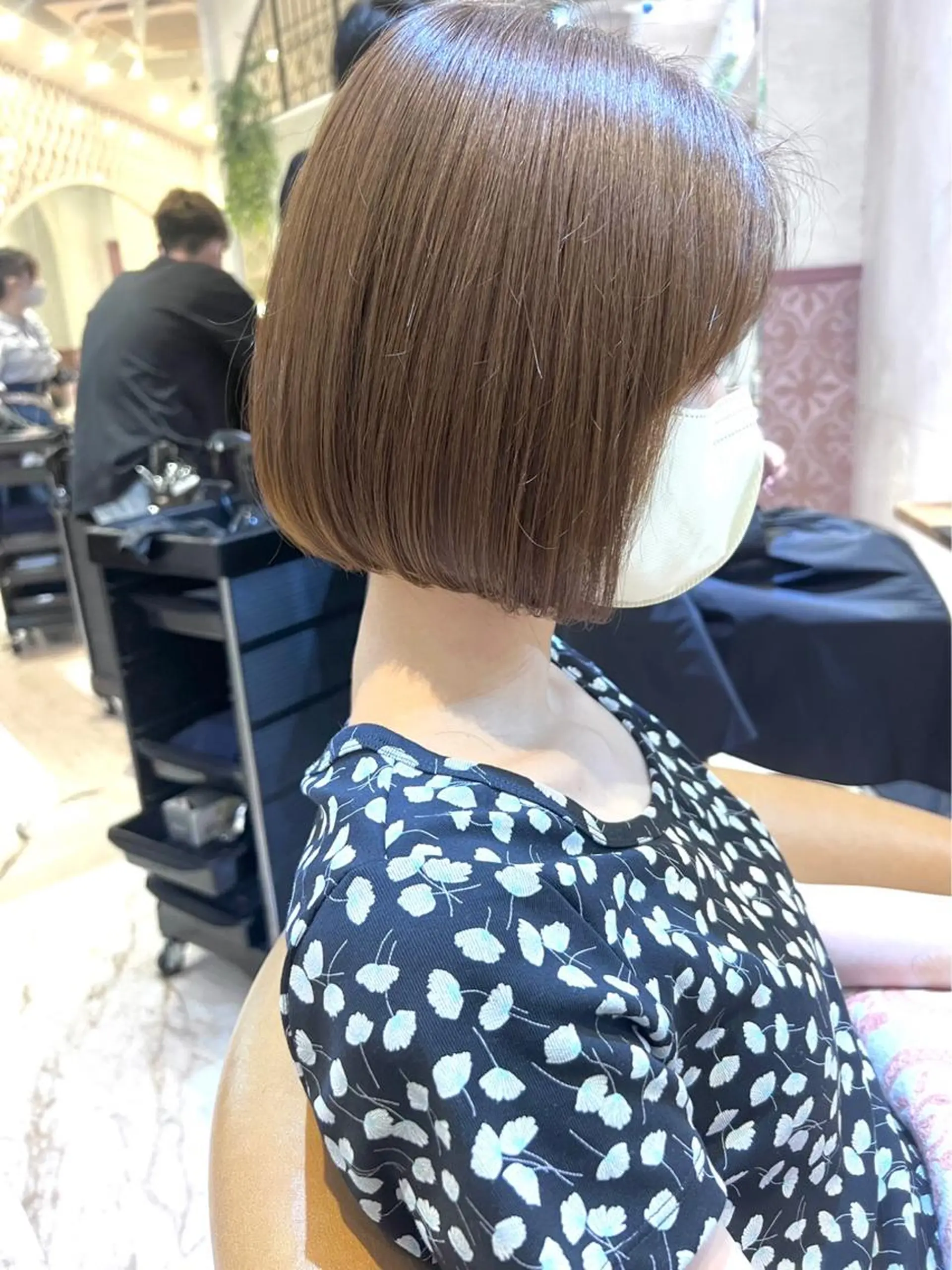 ショート ボブ 似合わせカット ブリーチなしダブル カラー縮毛矯正　下野のヘアスタイル