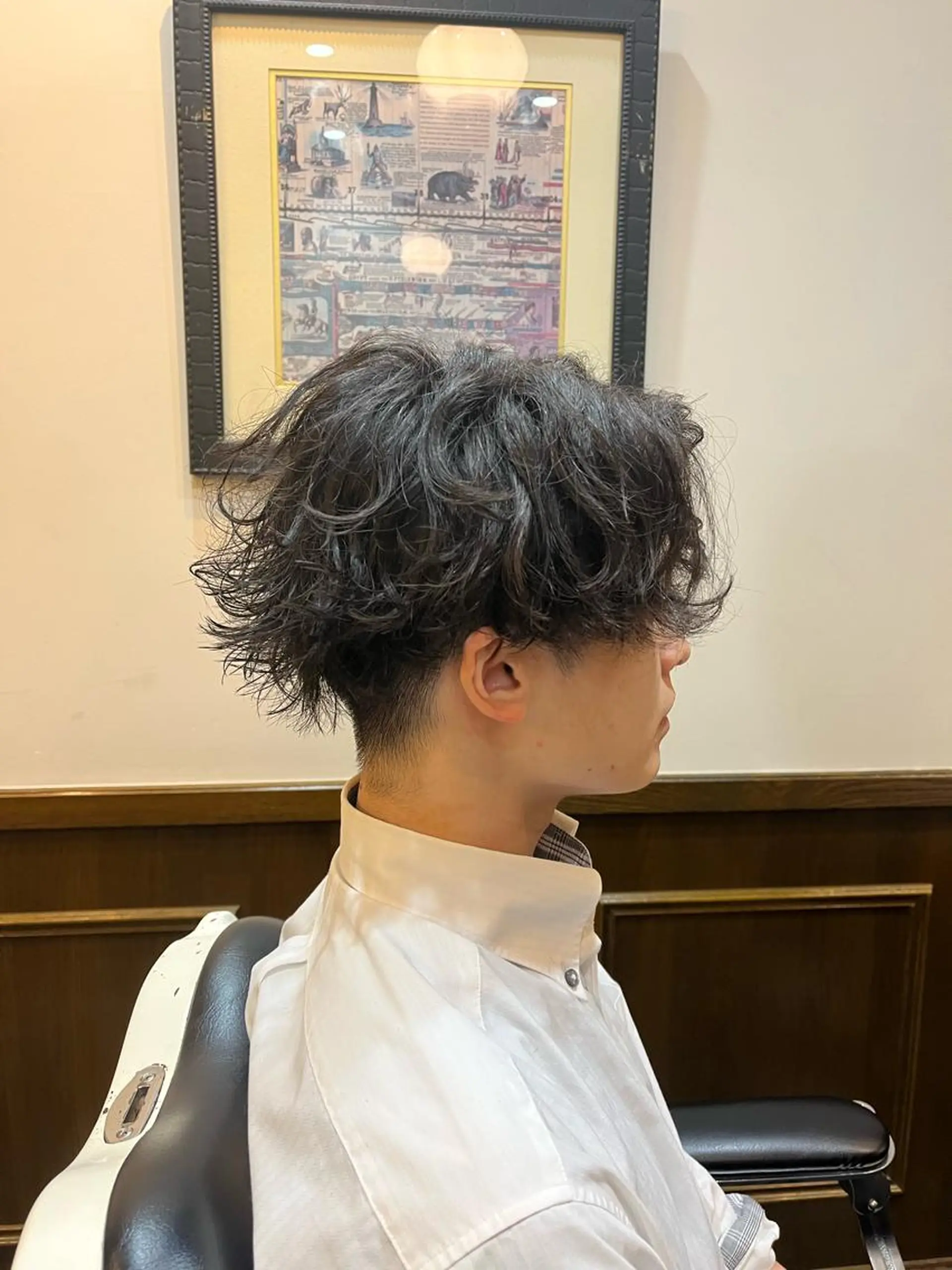 ショート パーマ メンズ カット パーマ ヒロ銀座 バーバーショップ神楽坂所属・ひらお あおとのヘアスタイル