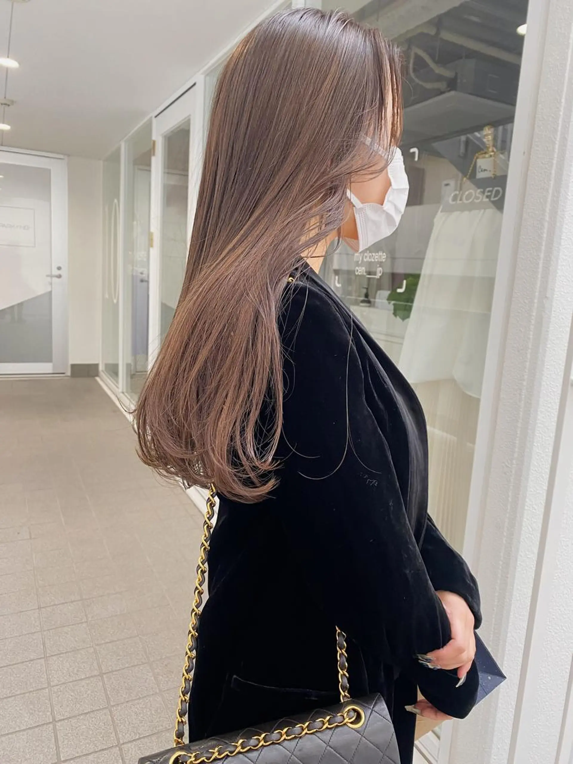 ロング カラー ショートボブ ブリーチ 透明感カラー ダブルカラー イヤリングカラー alu/心斎橋大阪 ボブ/ブリーチなしのヘアスタイル
