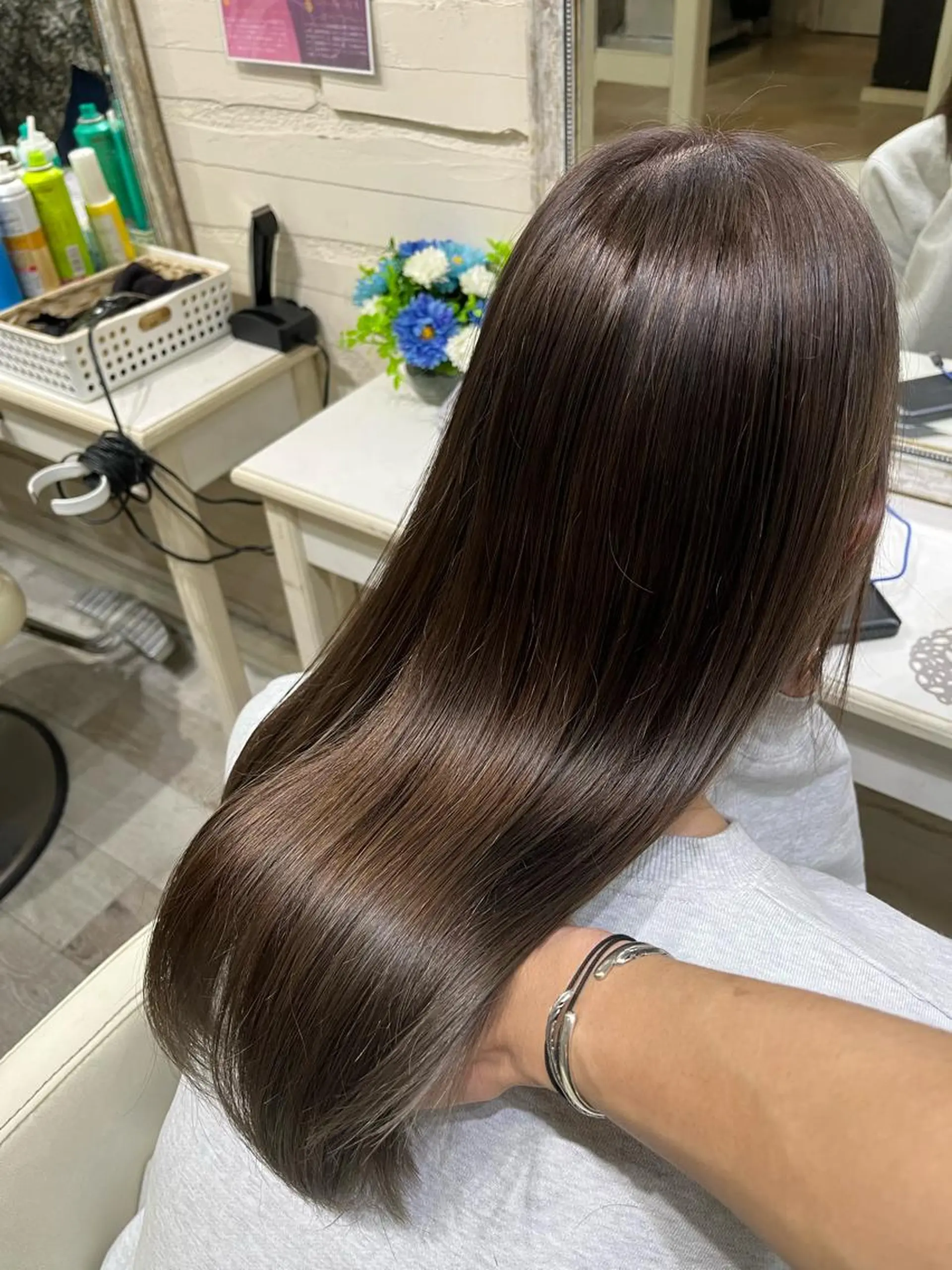 ロング カラー ベージュカラー ブラウンカラー ブラウンベージュ カット 縮毛矯正 カラー職人 なかもと たつひろのヘアスタイル