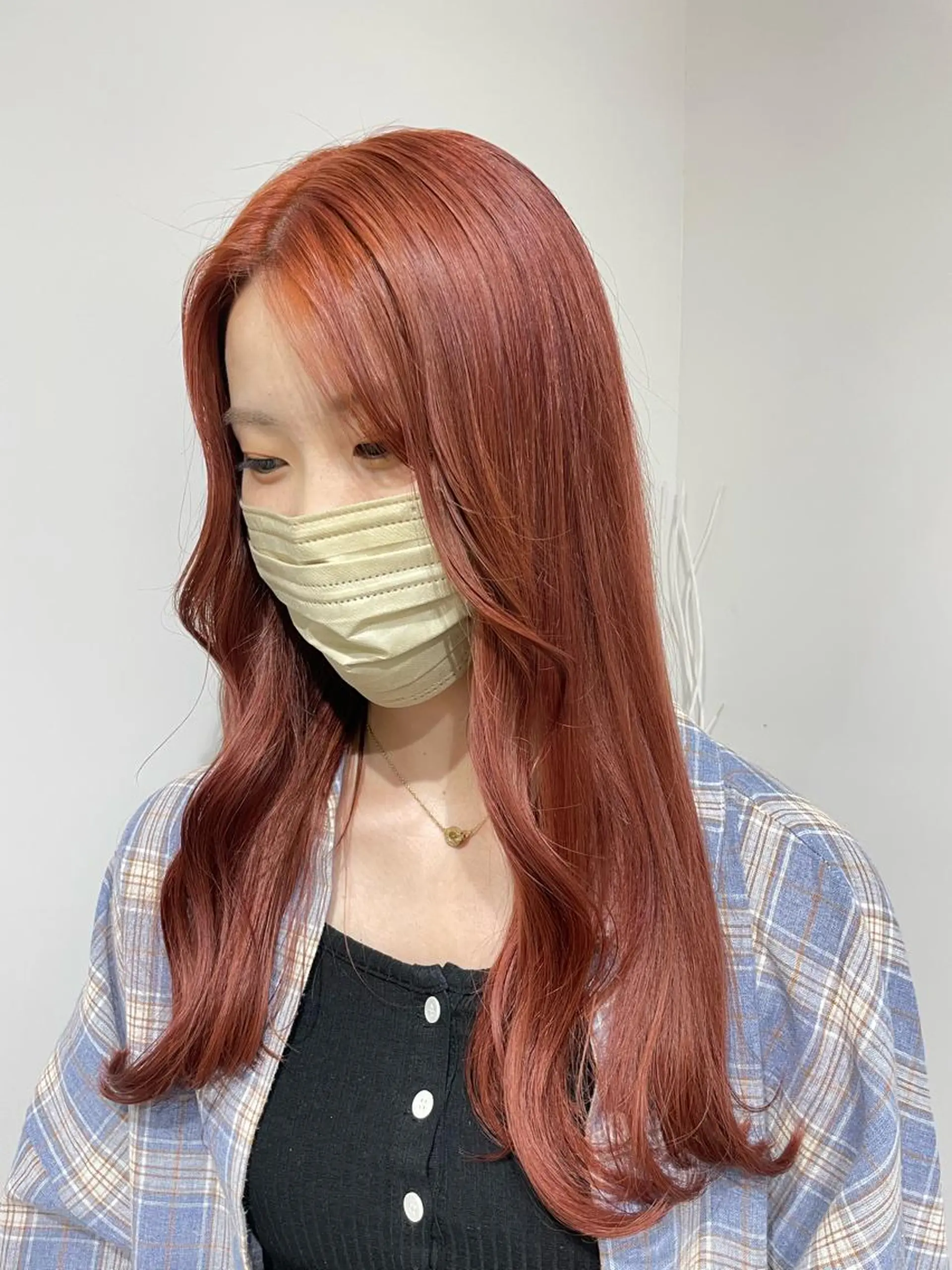 ロング カラー ヘアアレンジ オレンジ ピンクカラー ヘアカラー トリートメント 酸性縮毛矯正 梅田茶屋町 Juriのヘアスタイル