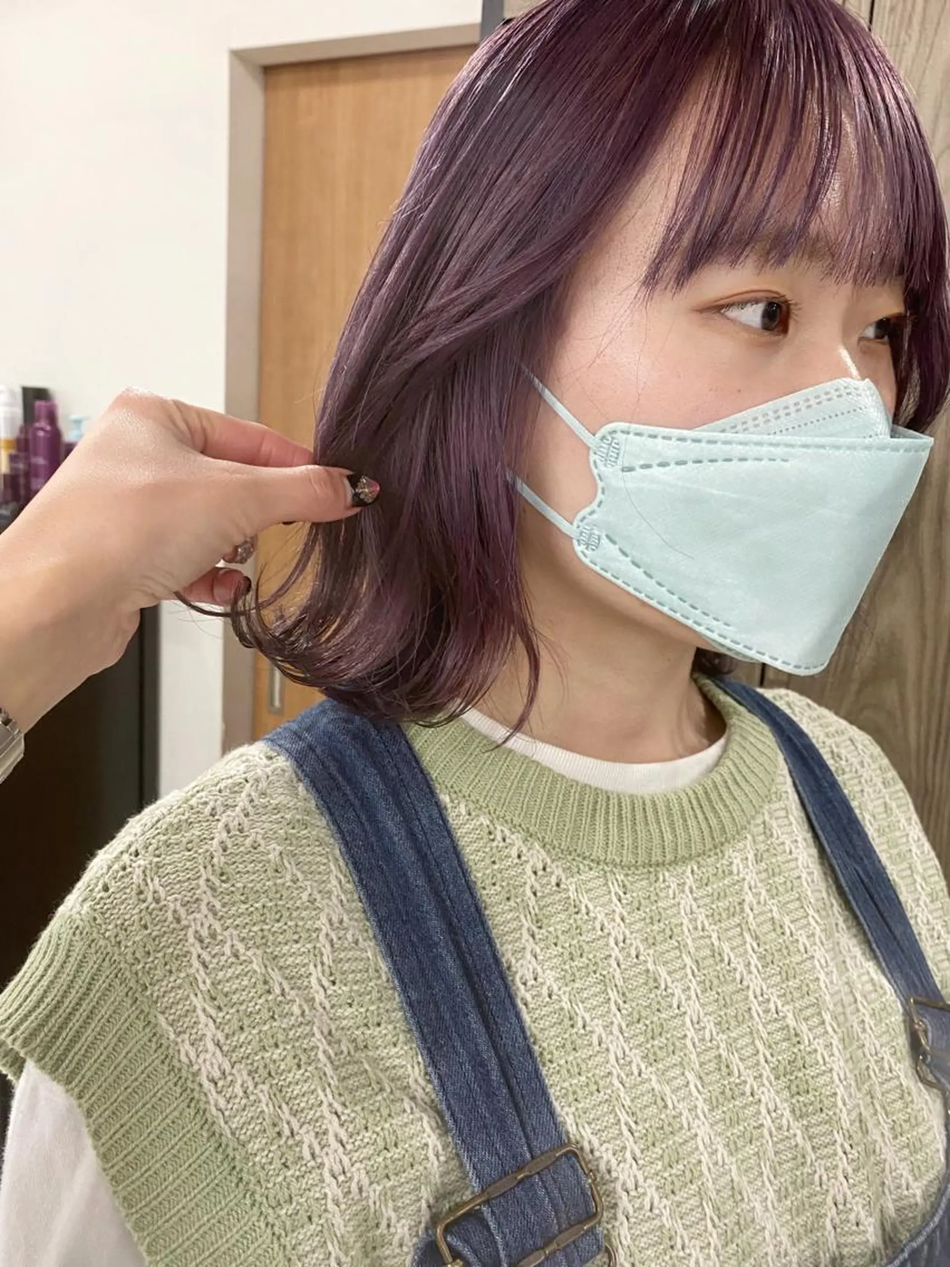 ミディアム カラー ヘアアレンジ 🌷FUKA🌷 まろやかハイトーンのヘアスタイル