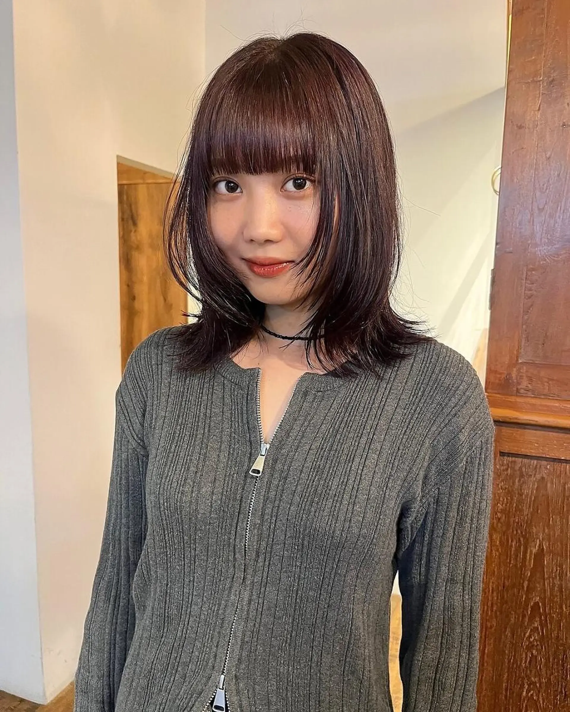 ミディアム カラー 透明感カラー loty すずなのヘアスタイル