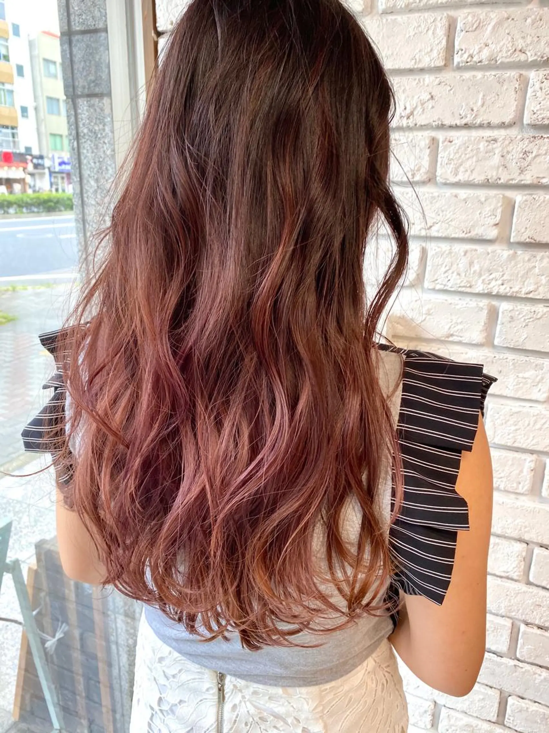 ロング カラー ピンクカラー ヘアカラー トリートメント 日比 貴大/ minim hairのヘアスタイル