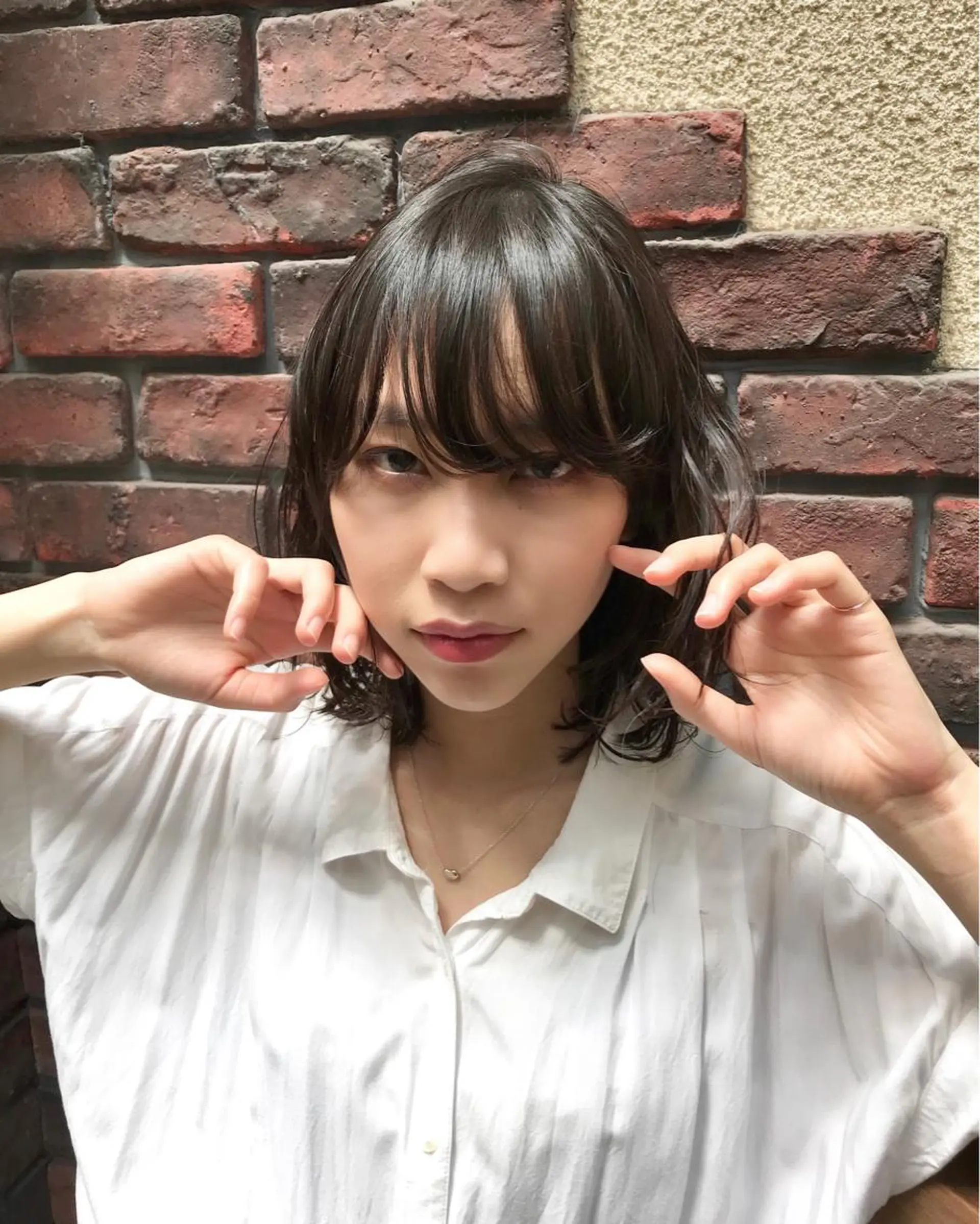 ショート カラー ボブ うざバング メンズ指名多数!! SiLO 田島のヘアスタイル