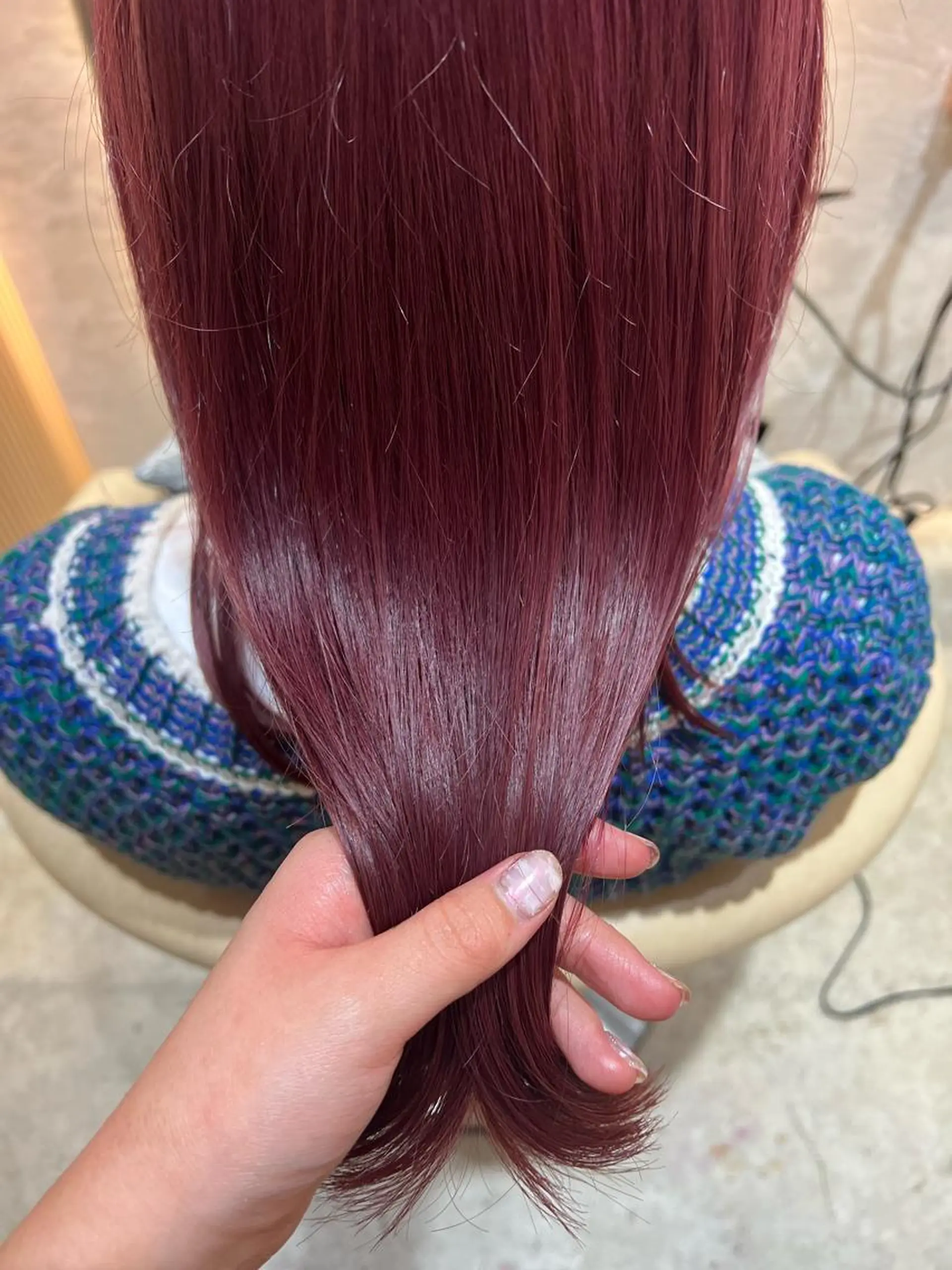 ミディアム カラー ボブ/巻ける縮毛矯正 /韓国レイヤーはなのヘアスタイル