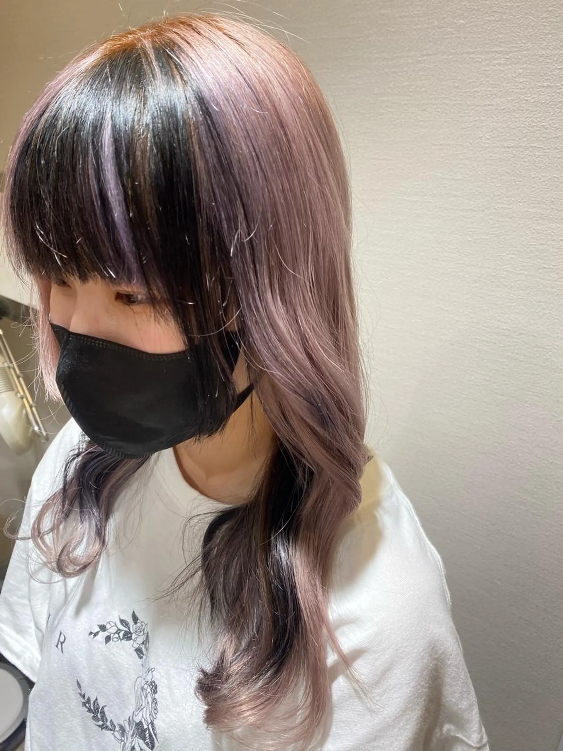 ロング カラー ヘアアレンジ 切りっぱなしボブ ショートボブ 黒髪 ブリーチ ブルーカラー 似合わせレイヤー/ Wカラー🧸こころのヘアスタイル