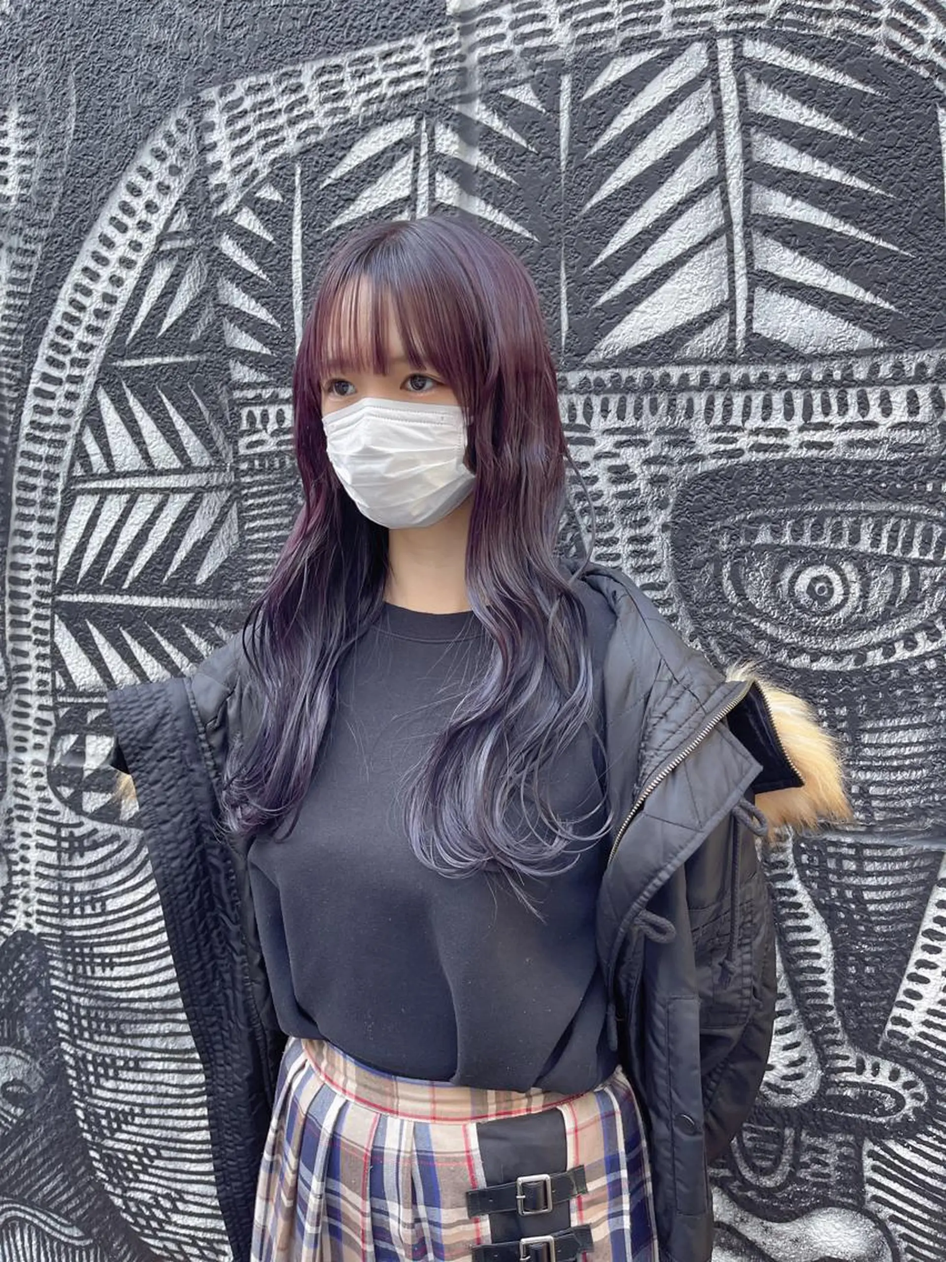 ロング カラー ヘアアレンジ バイオレットカラー トリートメント 🌈派手髪エクステ ブレイズ🌈ひろとのヘアスタイル