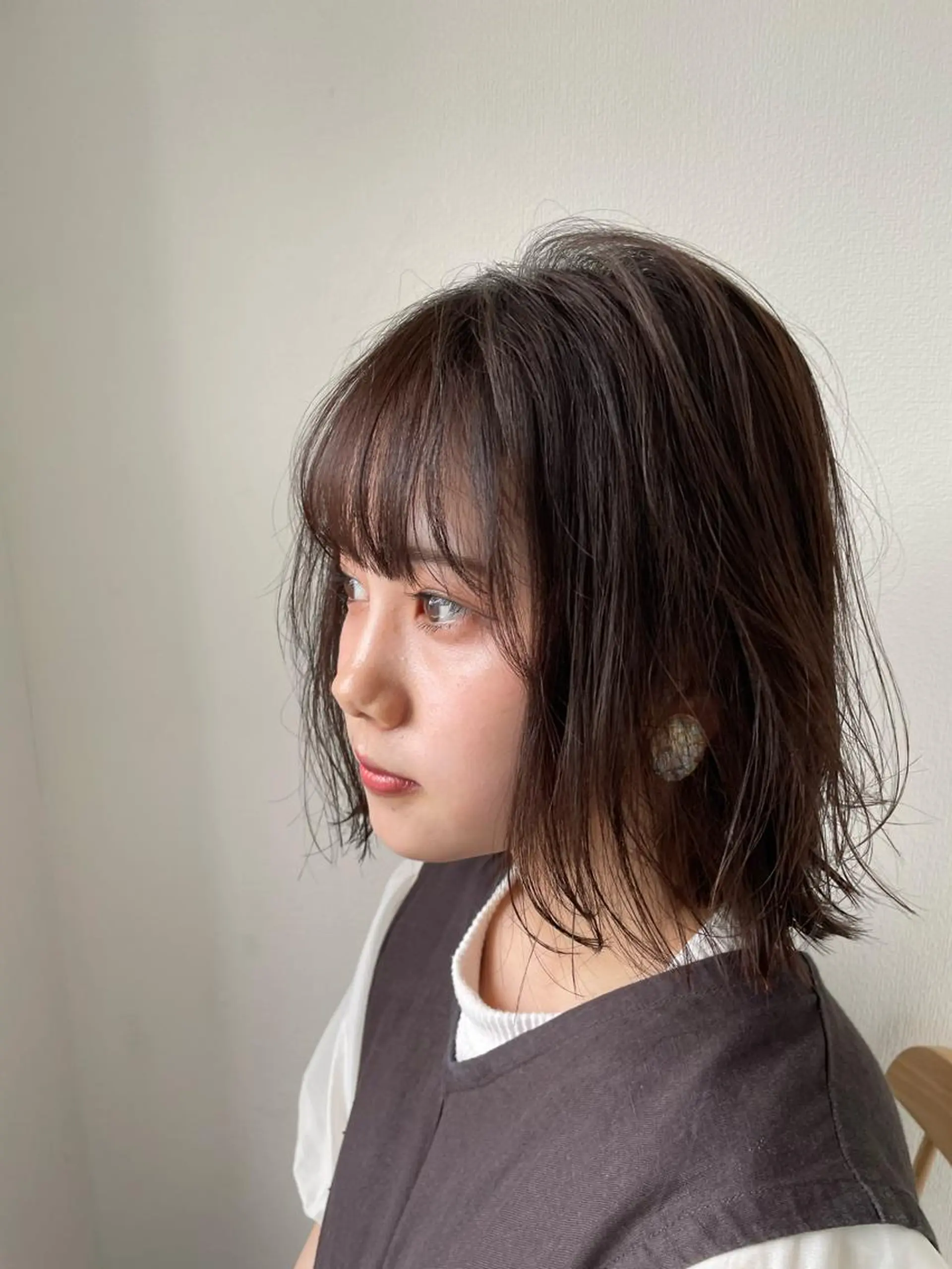 ミディアム ボブ 外ハネヘア 髪質改善/ 縮毛矯正/相原聡のヘアスタイル