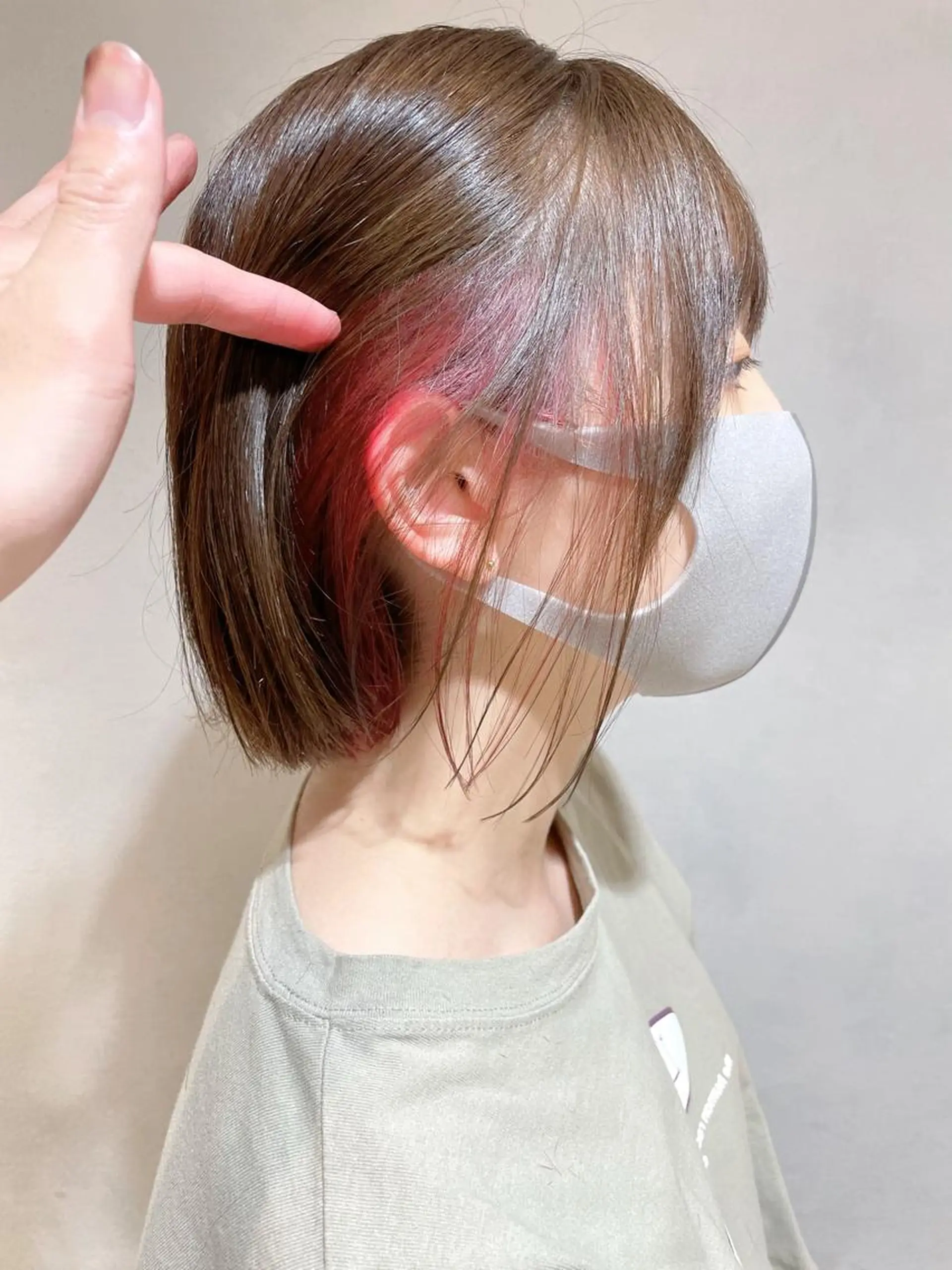 ミディアム カラー ベージュカラー イヤリングカラー インナーカラー ピンクカラー ピンクベージュ ヘアカラー 🐶伊藤 弘夢🐶のその他イメージ