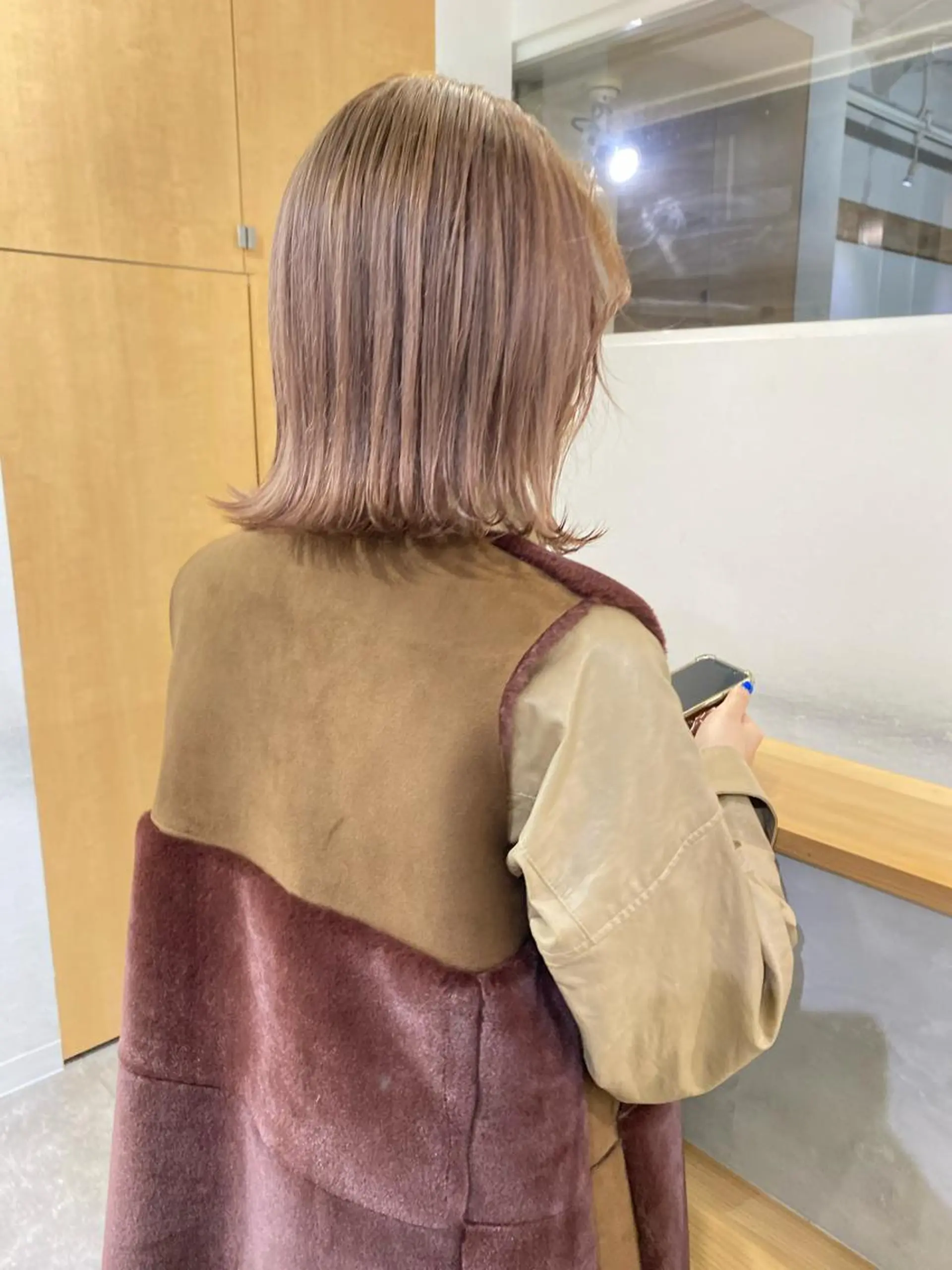 ミディアム カラー ベージュカラー ラベンダーカラー ラベンダーベージュ ヘアカラー 森貴裕/ベージュ/ パーマ/オリーブのヘアスタイル