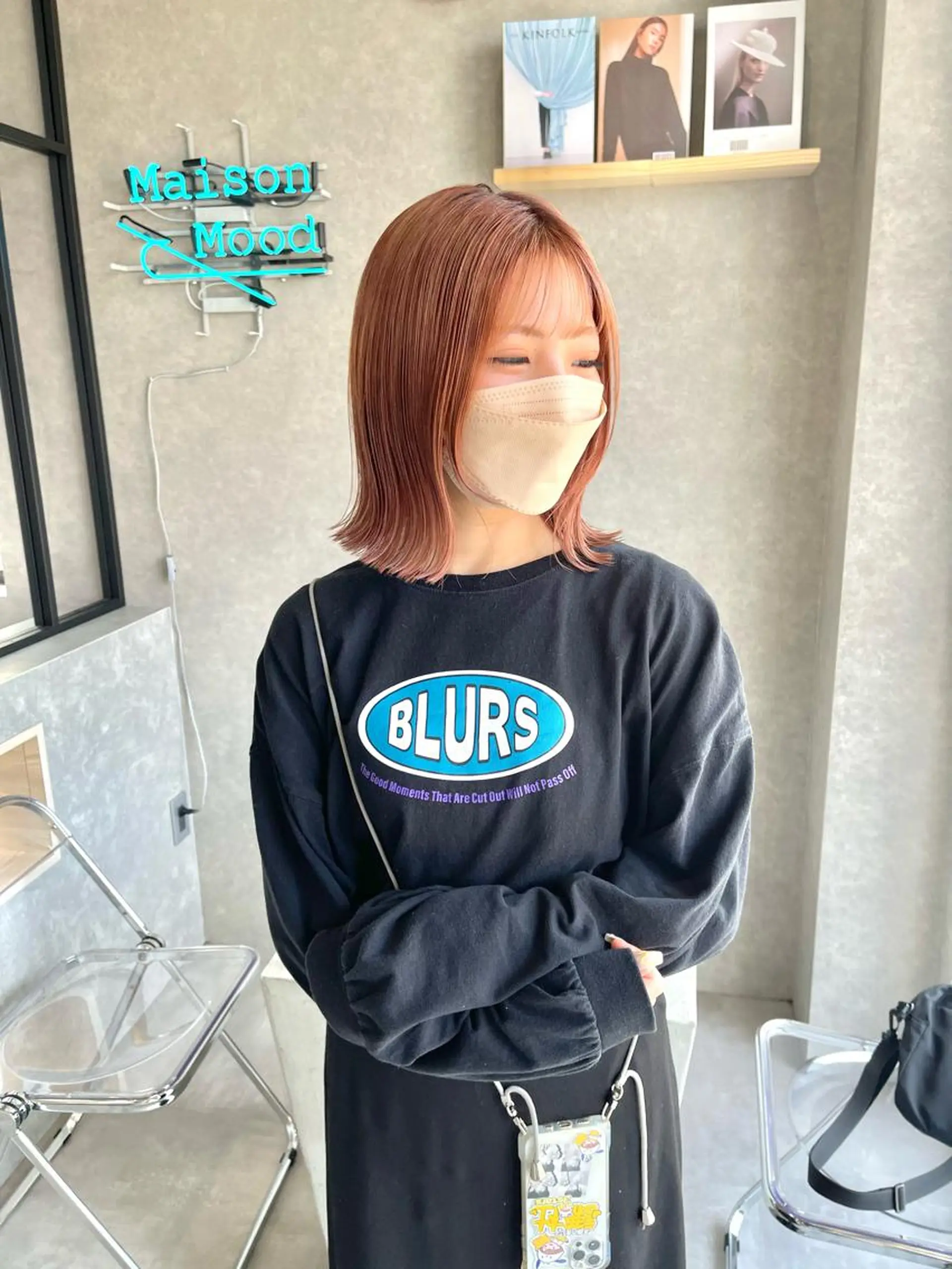 ミディアム カラー カット ヘアカラー トリートメント 一ノ瀬 暁のヘアスタイル