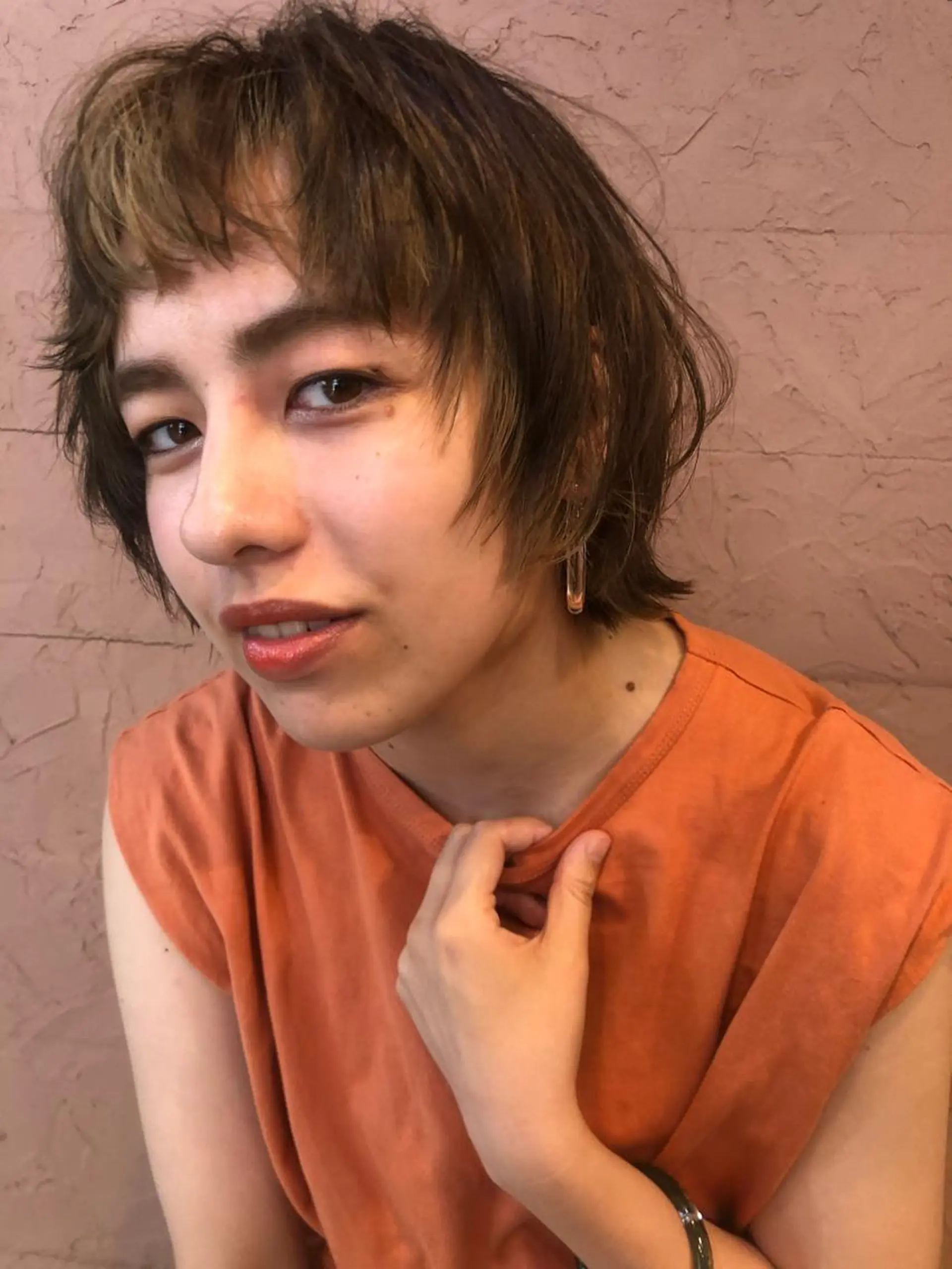 ショート カラー ヘアアレンジ ヘアカラー 早瀬裕之 パーマのヘアスタイル