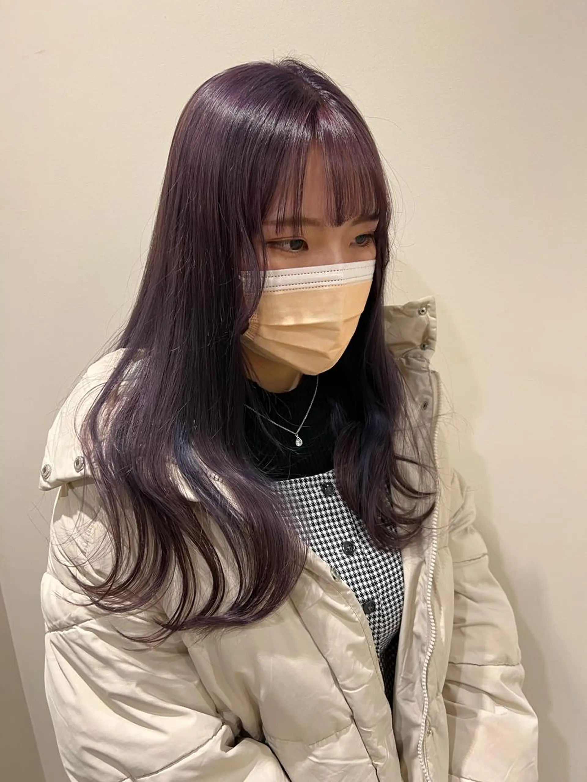 セミロング カラー ヘアアレンジ ラベンダーカラー ヘアカラー トリートメント ヘアセット 金子 廉のヘアスタイル