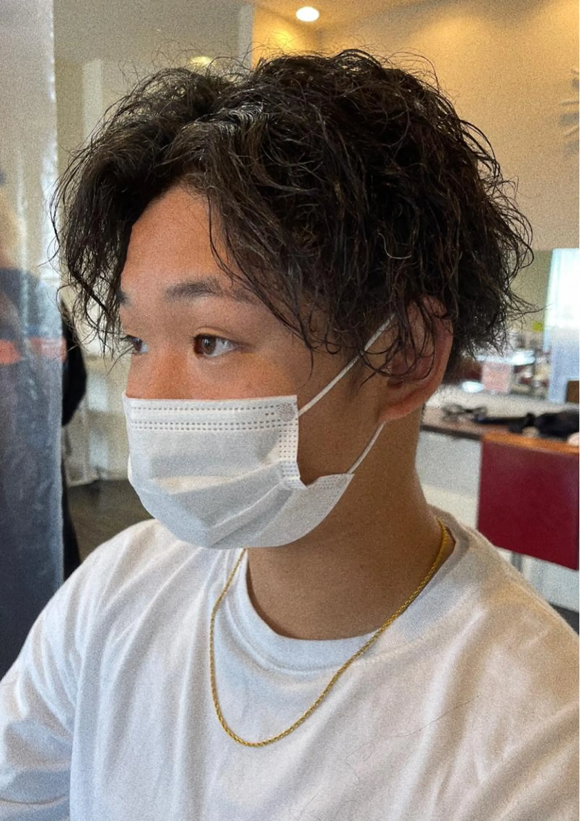 ミディアム メンズ センターパート カット パーマ メンズスタイル /メンズパーマ/須藤のヘアスタイル