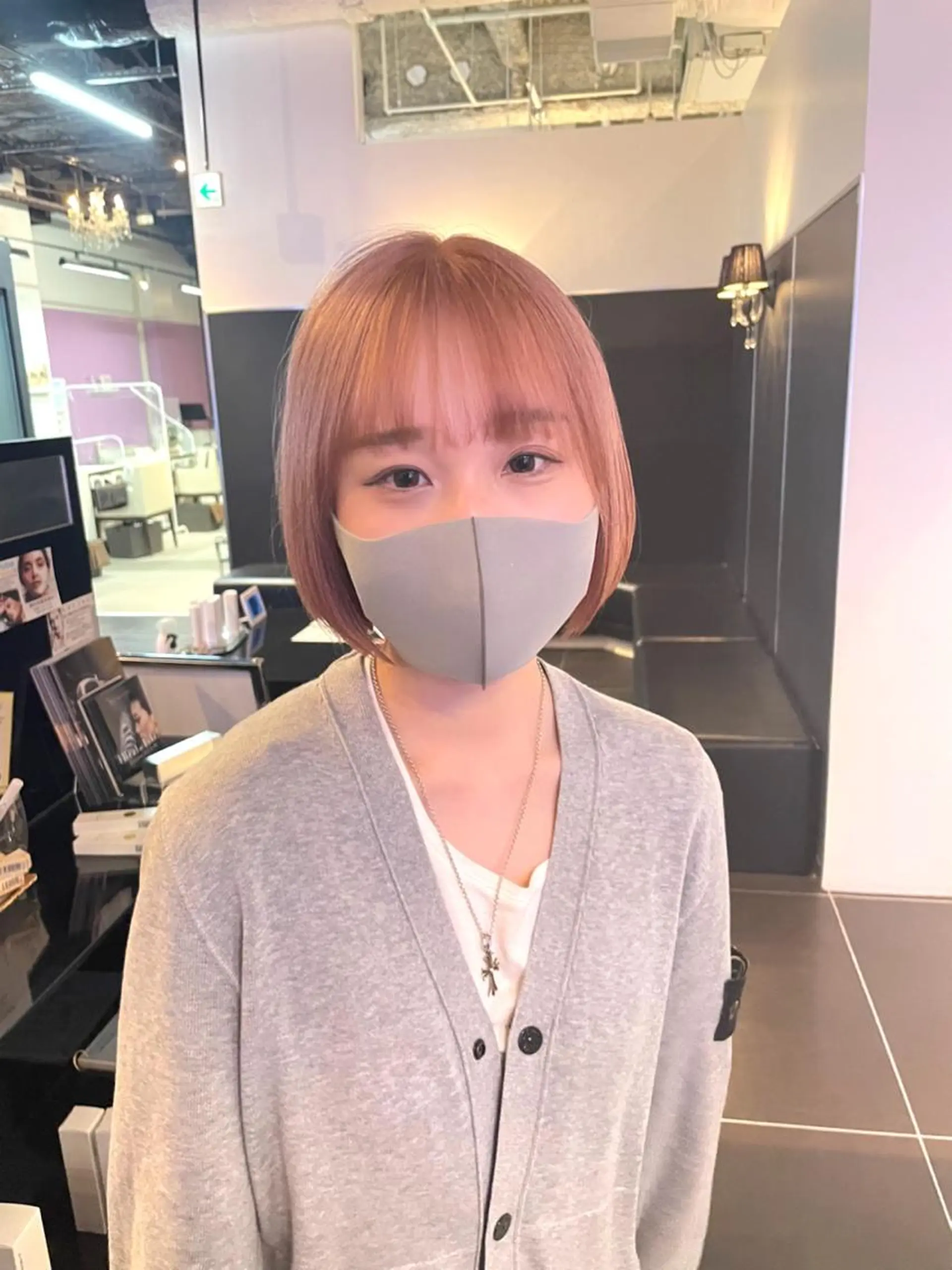ショート カラー ハイトーンカラー ピンクカラー ホワイトピンク ボブ ヘアカラー 渡邊 直輝のヘアスタイル