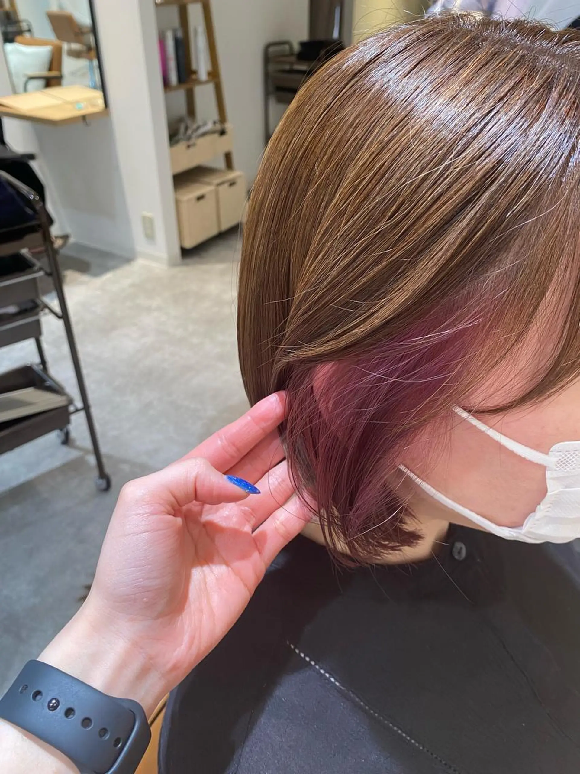 ショート カラー ハイライトカラー ピンクカラー ハイライト カット ヘアカラー オスズ 🎀´-のヘアスタイル