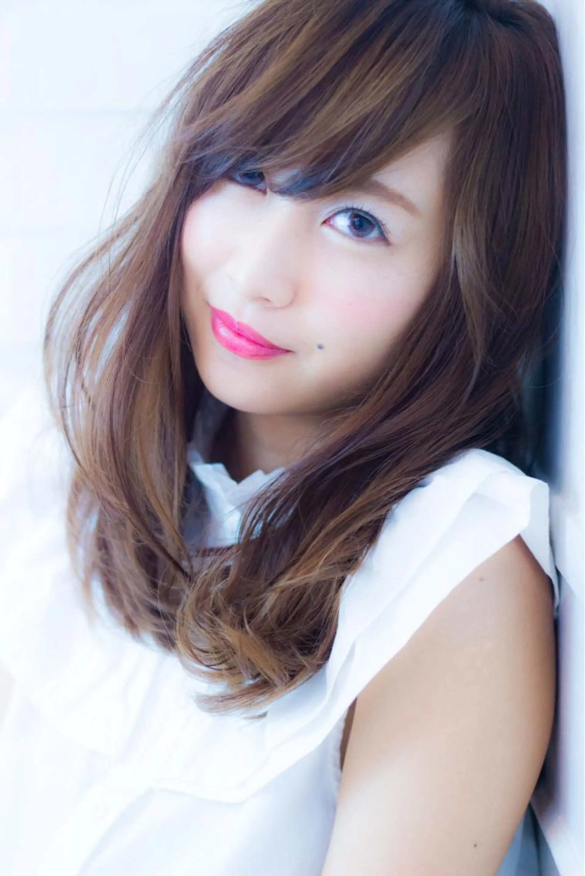 ミディアム セミロング ロング カラー パーマ グレージュ ロング うざバング ニュアンスパーマ ストレートパーマ 髪質改善&韓国風特化 型サロン ミシェリーのヘアスタイル