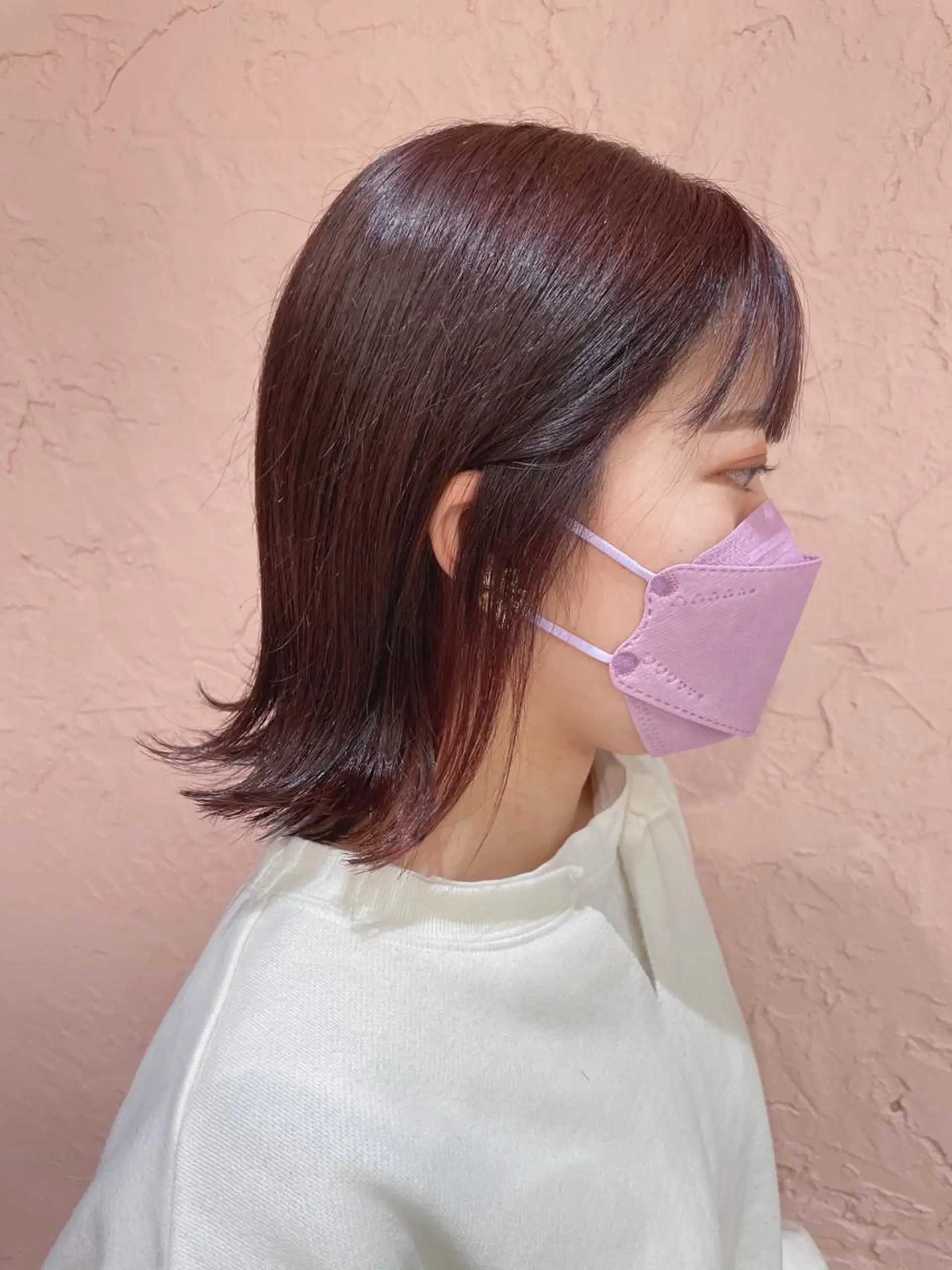 ミディアム ボブ 外ハネヘア カット ヘアカラー トリートメント ショート/ボブ/ 透明感カラー/ほのかのヘアスタイル