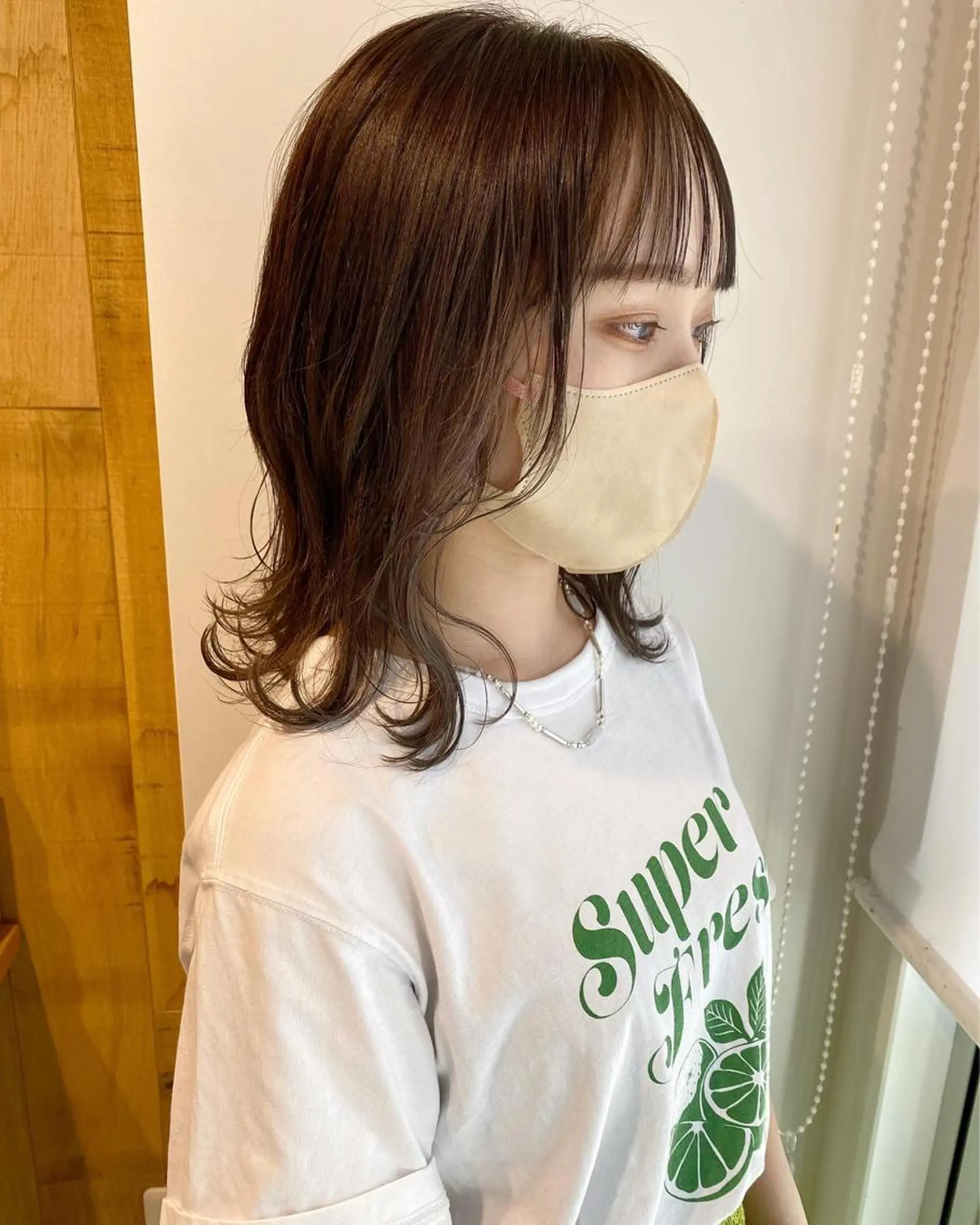ミディアム カラー ベージュカラー オリーブベージュ レイヤー/大人ボブ 渡邉【日吉美容室】のヘアスタイル