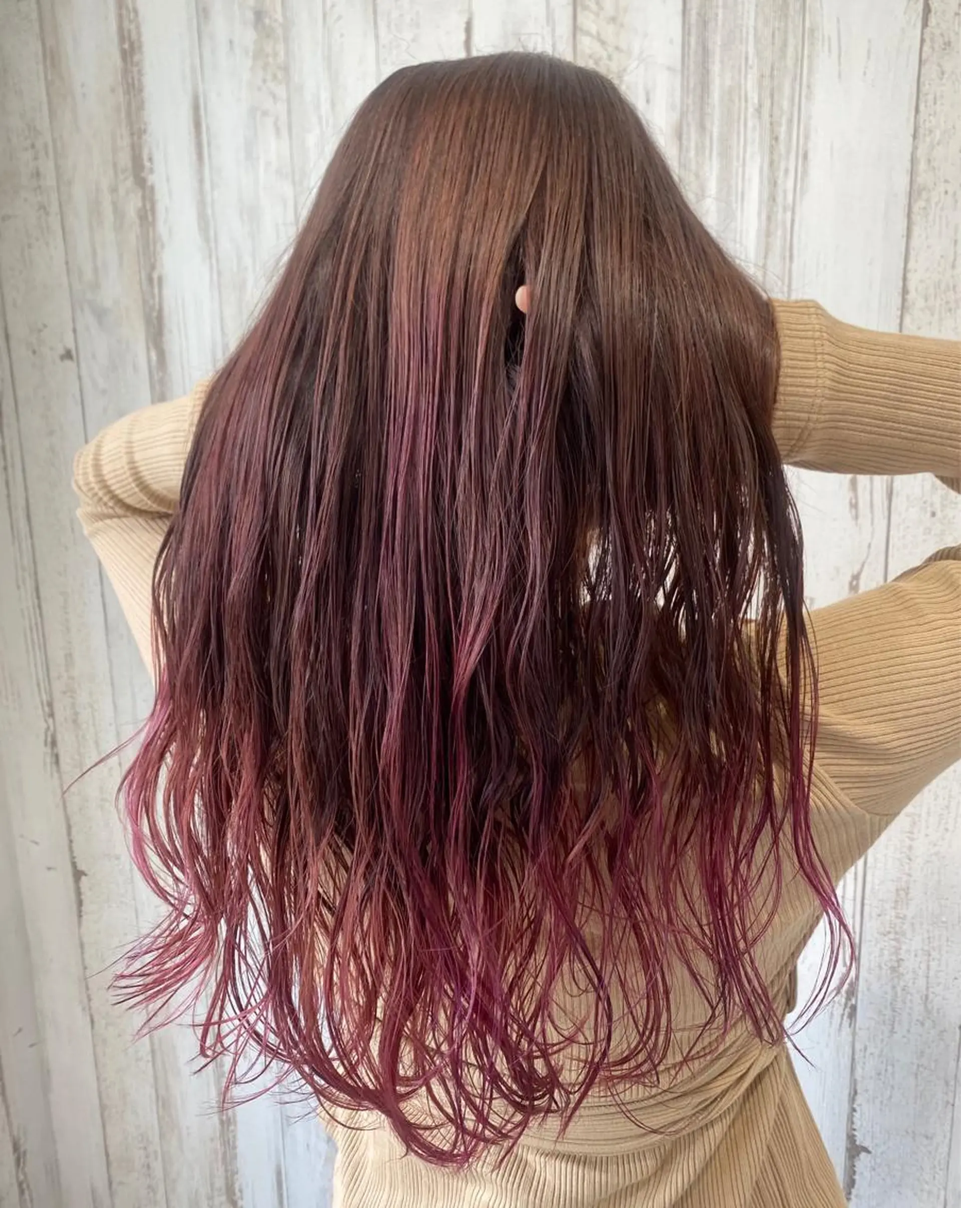 セミロング ハイライト 【髪質改善・矯正 ・ハイライト】ハナカのヘアスタイル