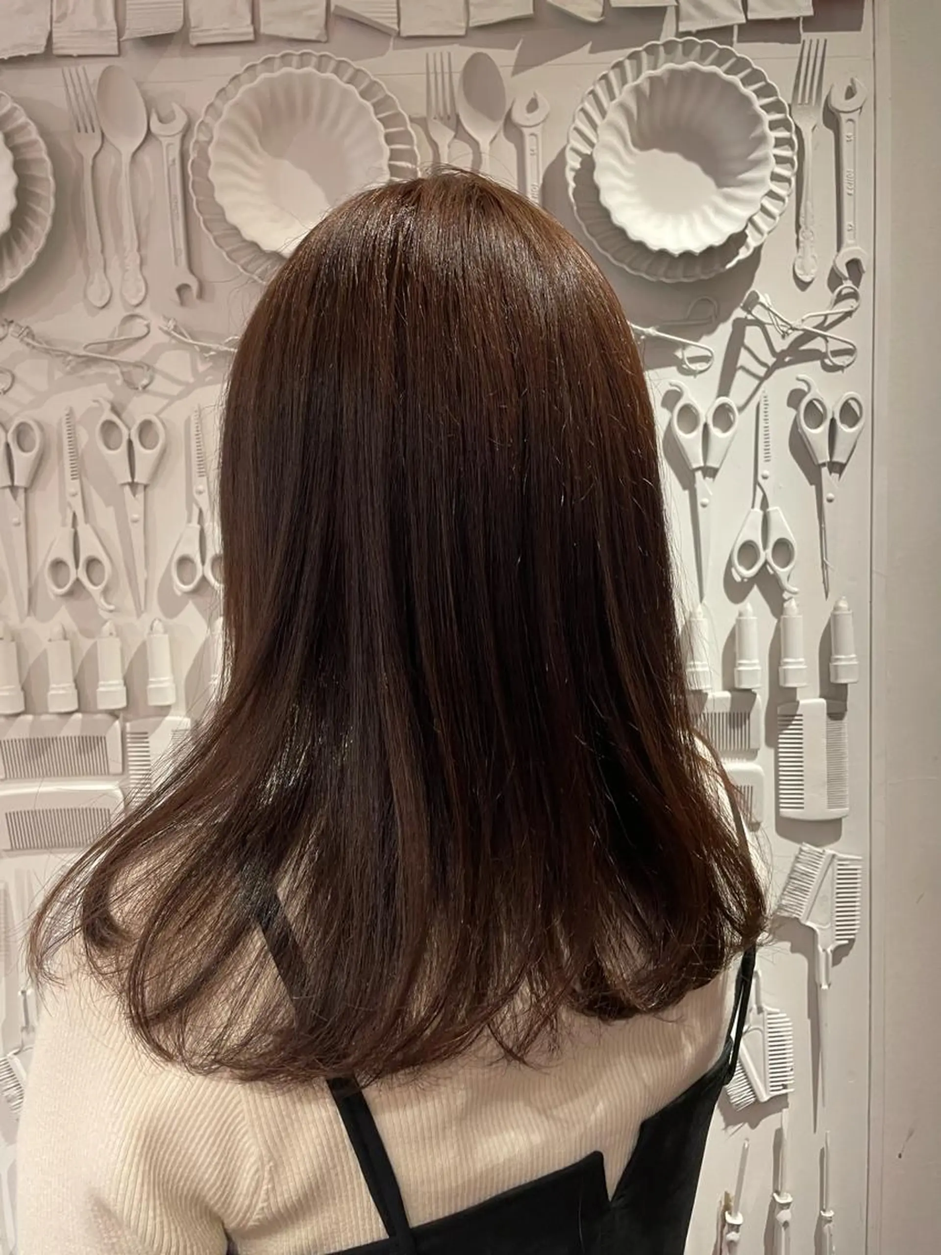 セミロング カラー 透明感カラー 十川 明優花のヘアスタイル