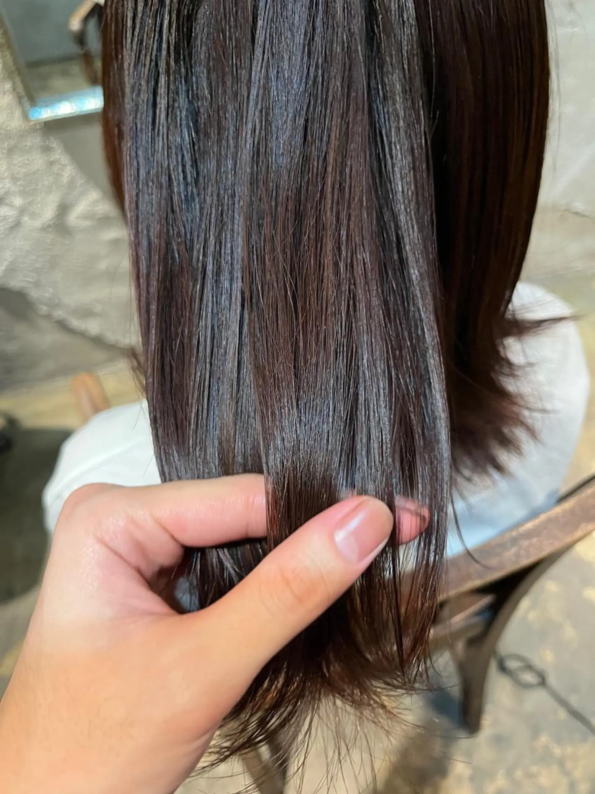 セミロング カラー 赤み消しカラー/ ナチュラル/トモキのヘアスタイル